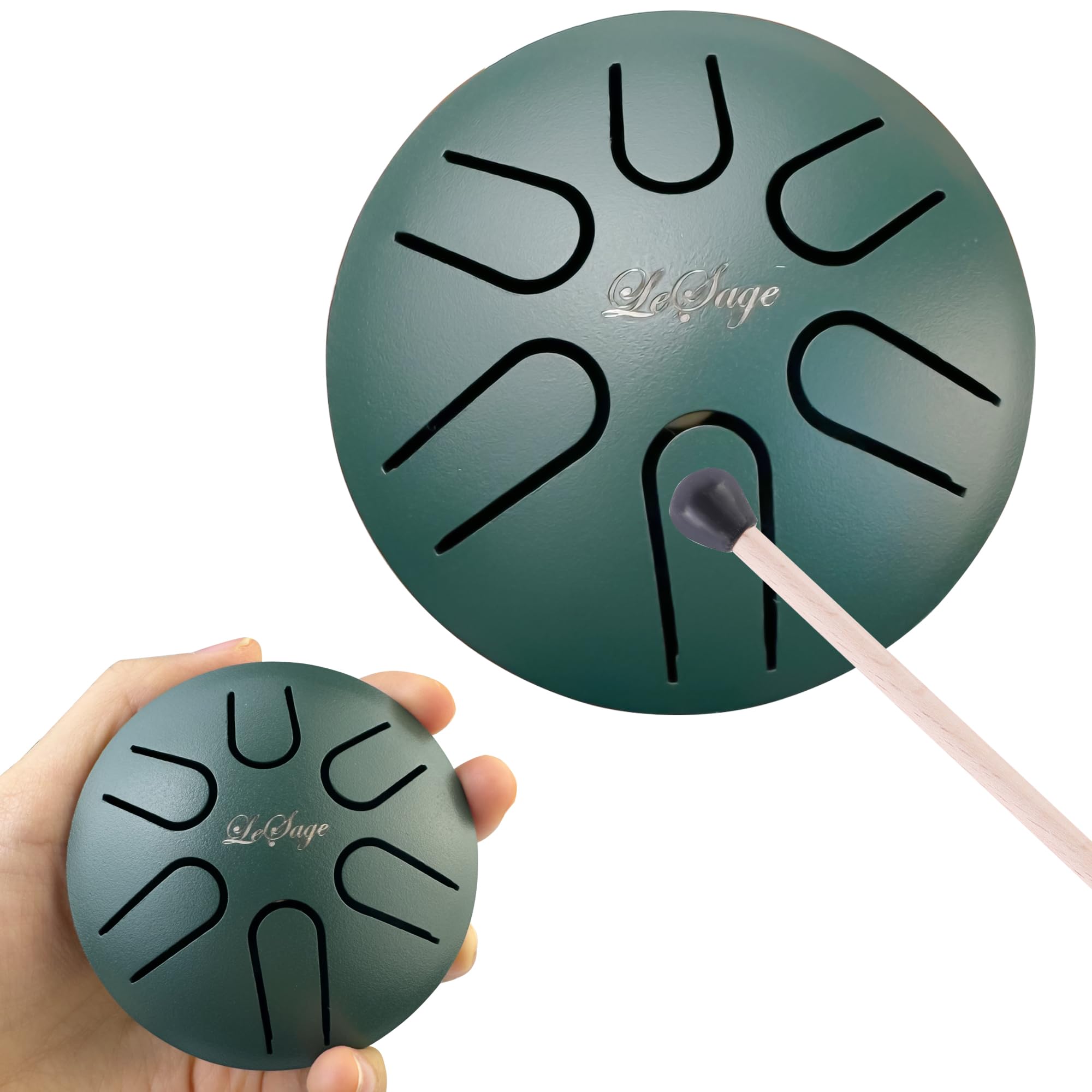 LeSage Rain Drum for Outside Chakra Mini Steel Tongue Drum 3 Inch Sound Healing Zen Meditation Instrument 6 Note Chakra Drum for