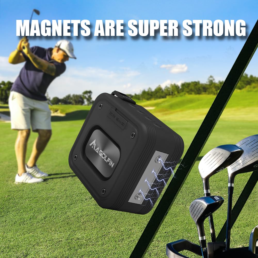 Magolfin 2 Pack Golf Cart Speakers With Storage Case, Ipx7 Magnetic Golf Speaker 15H Playtime, 20W Stereo Sound Magnetic Bluetoo