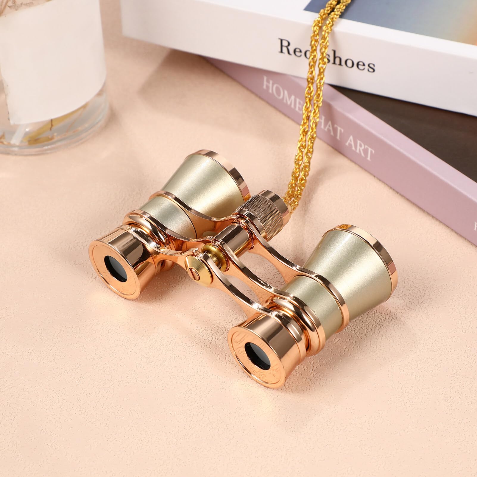 Scicalife 3X25 Theater Glasses Opera Binocular, Binocular With Chain, Wide Angle Binoculars, Vision Binoculars For Bird Watching