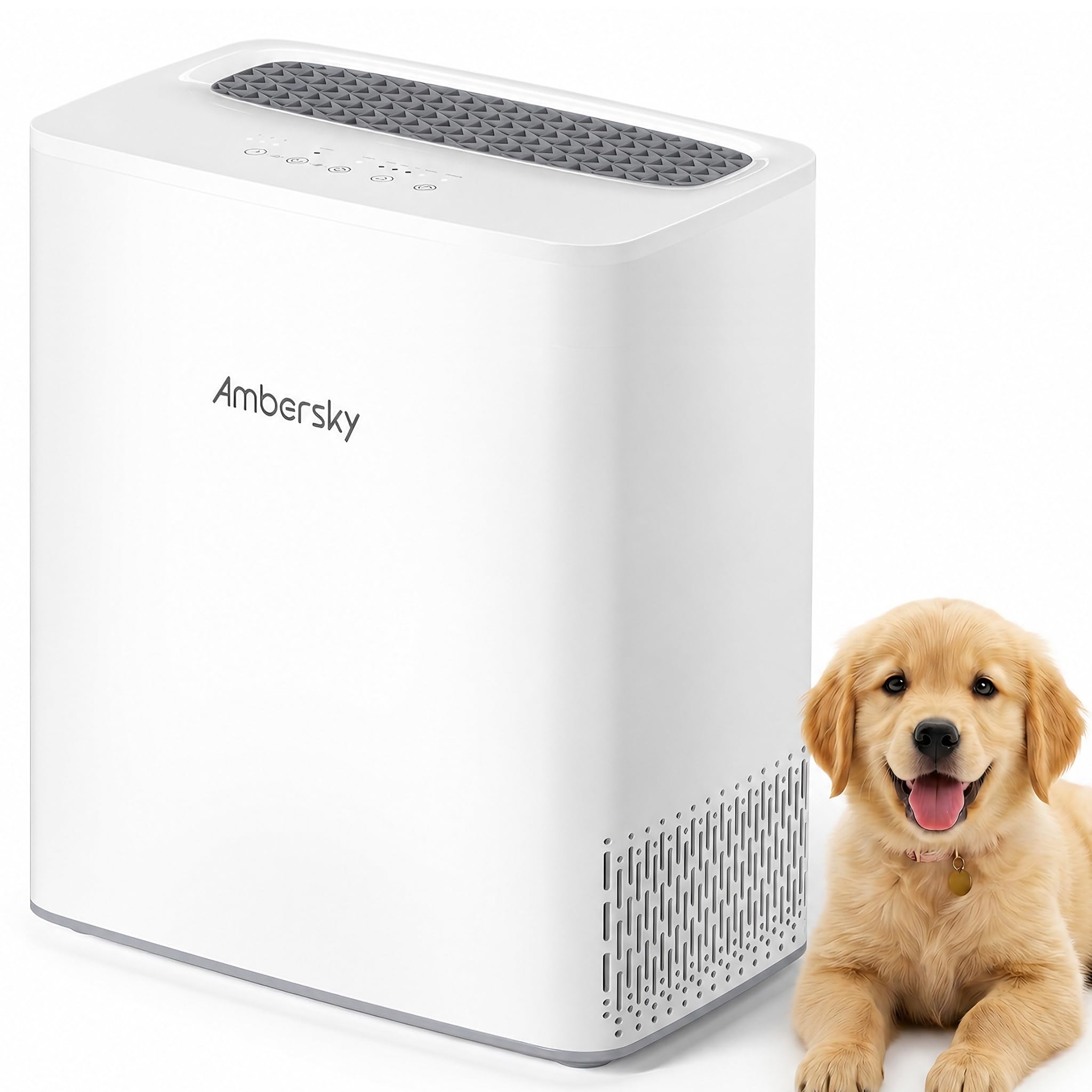 Ambersky Air Purifier for Home, True HEPA Air Cleaner Cover Up to 2000sq.ft with Real-Time Air Quality Sensor, Auto Mode, 23dB S