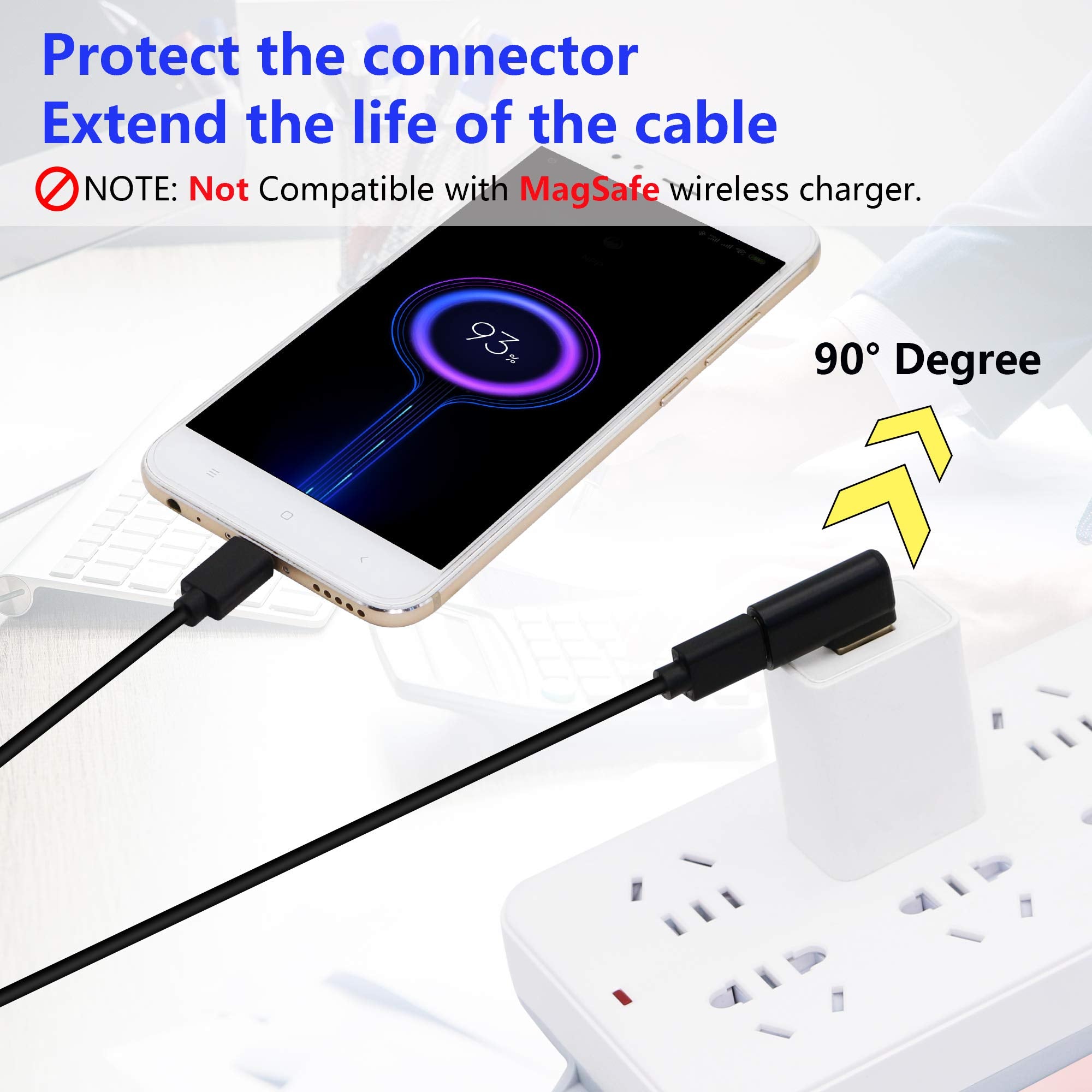 Cerrxian 90 Degree Usb C To Usb A Adapter, Right Angle & Left Angle Usb A 3.0 Male To Usb Type C 3.1 Female Connector For Laptop