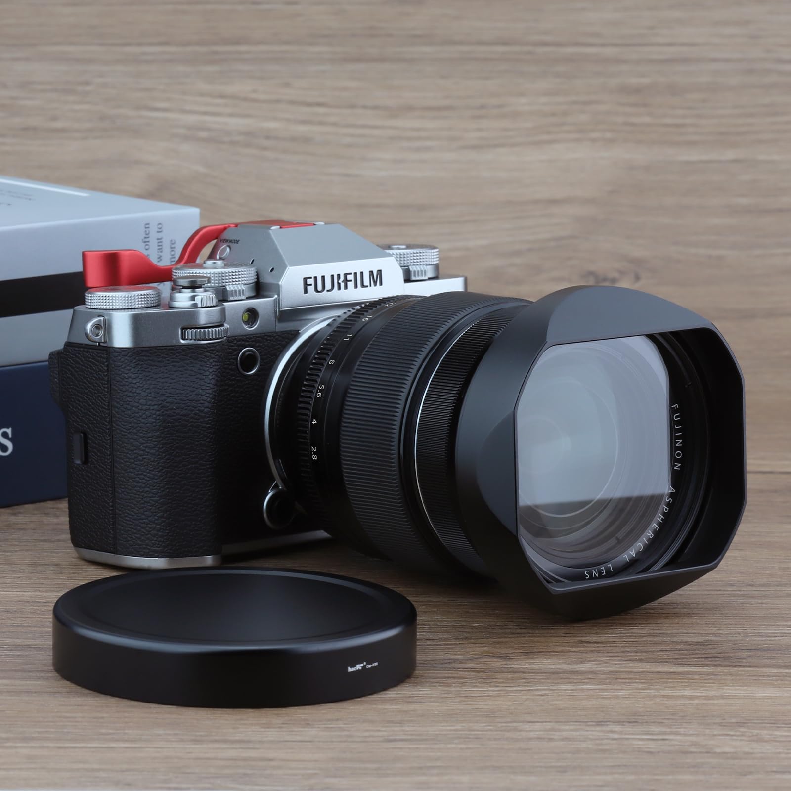 Haoge Lh X165 Square Metal Lens Hood Shade With Metal Cap For Fujifilm Fuji Fujinon Xf Xf16 55Mm F2.8 R Lm Wr Lens Xf 16 55Mm/F2