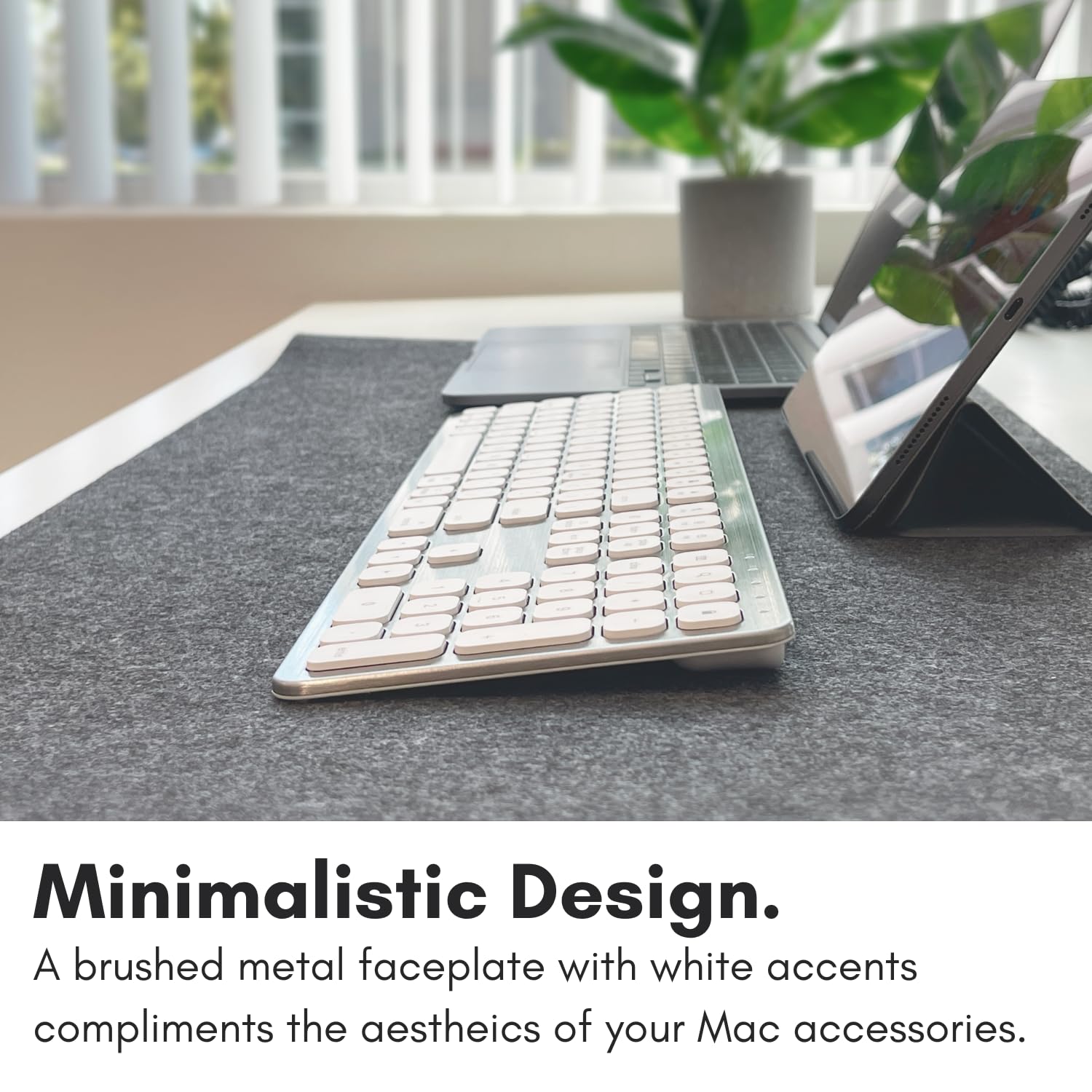 Macally Premium Bluetooth Keyboard For Mac - Compatible Apple Keyboard With Numeric Keypad - Multi Device Wireless Keyboard For