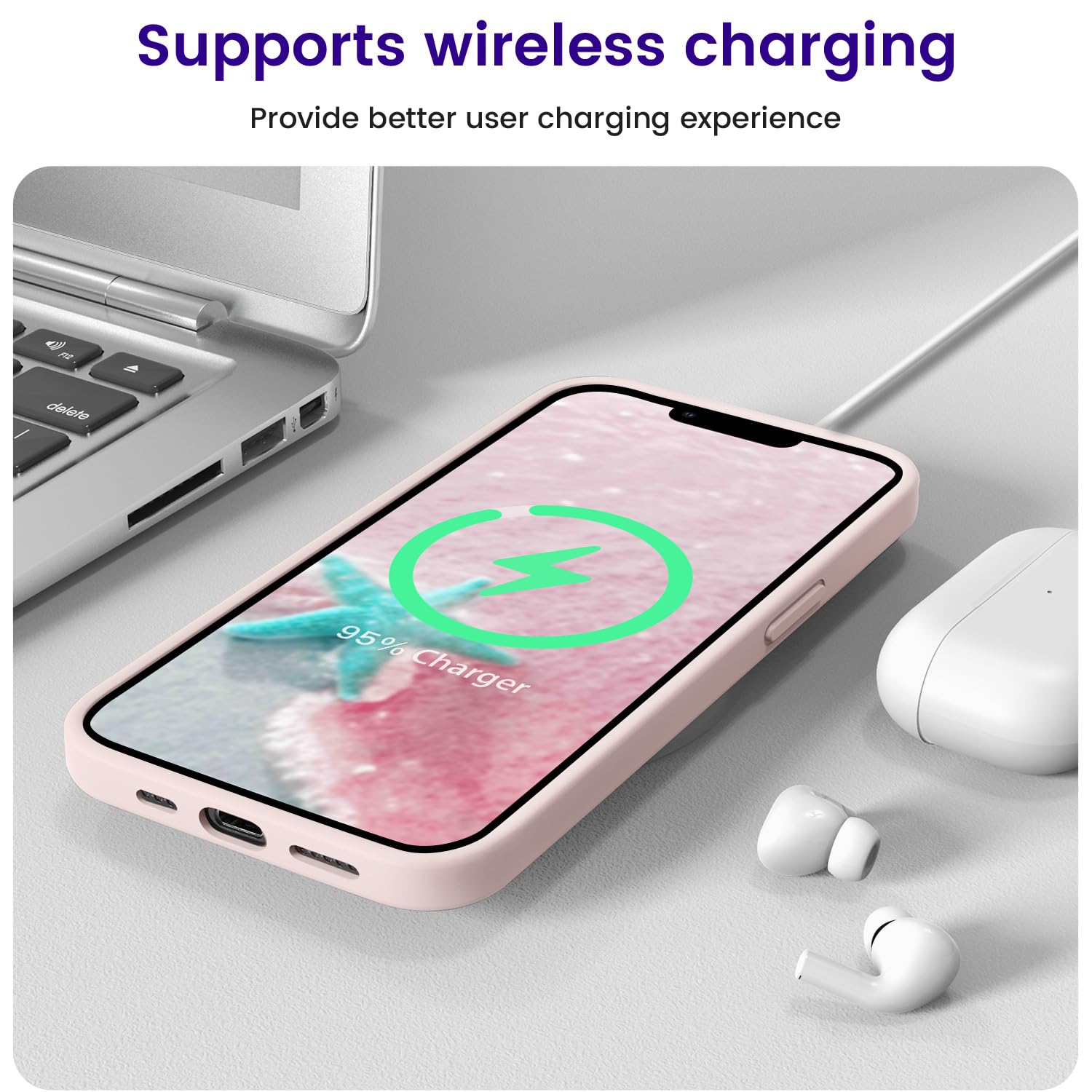 Otofly For Iphone 13 Case, Compatible With Magsafe,Shockproof Women Men Girl Protective Case Cover For Iphone 13 6.1''   Chalk P