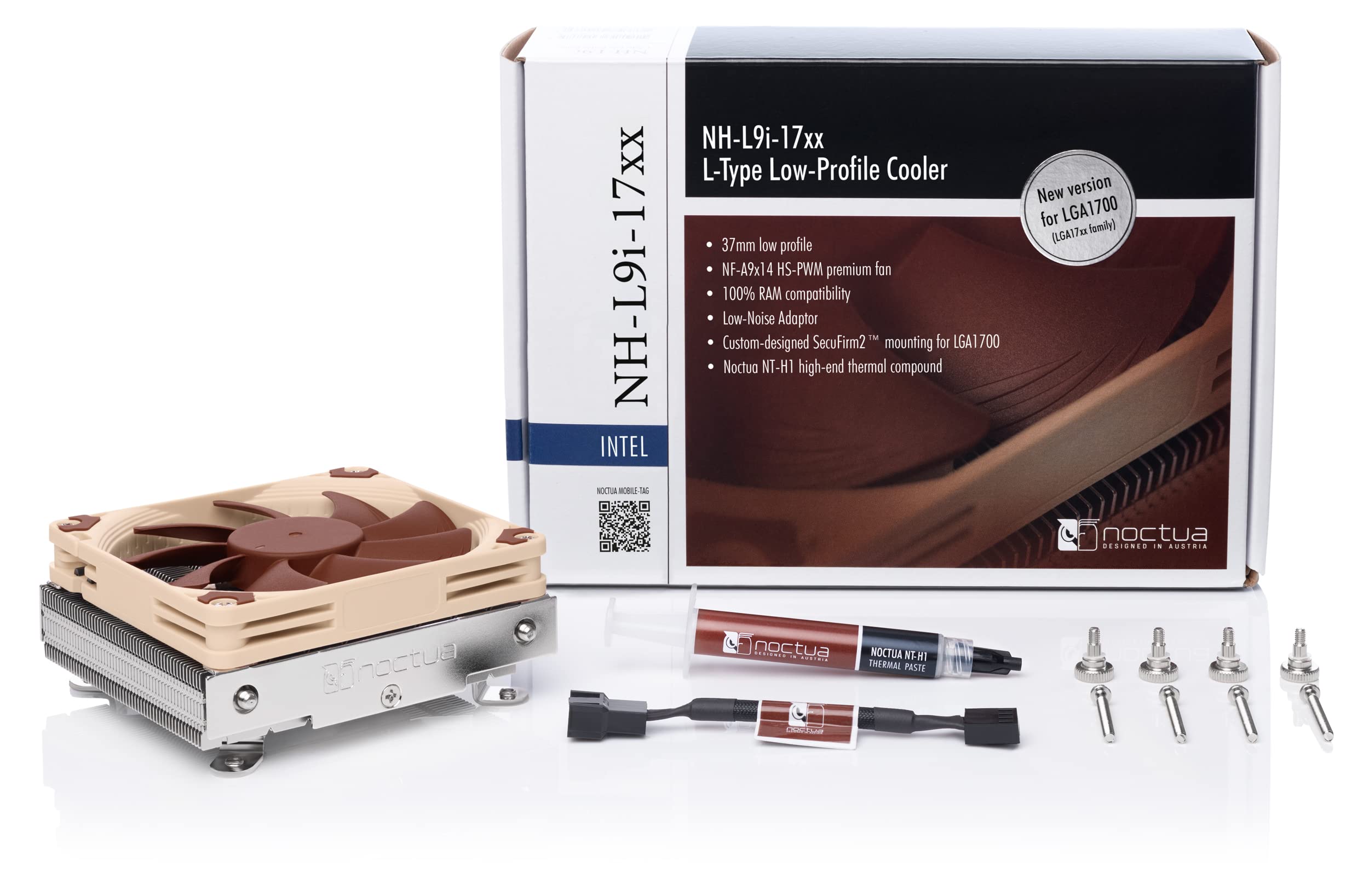 Noctua Nh L9I 17Xx, Premium Low Profile Cpu Cooler For Intel Lga1700 (Brown)