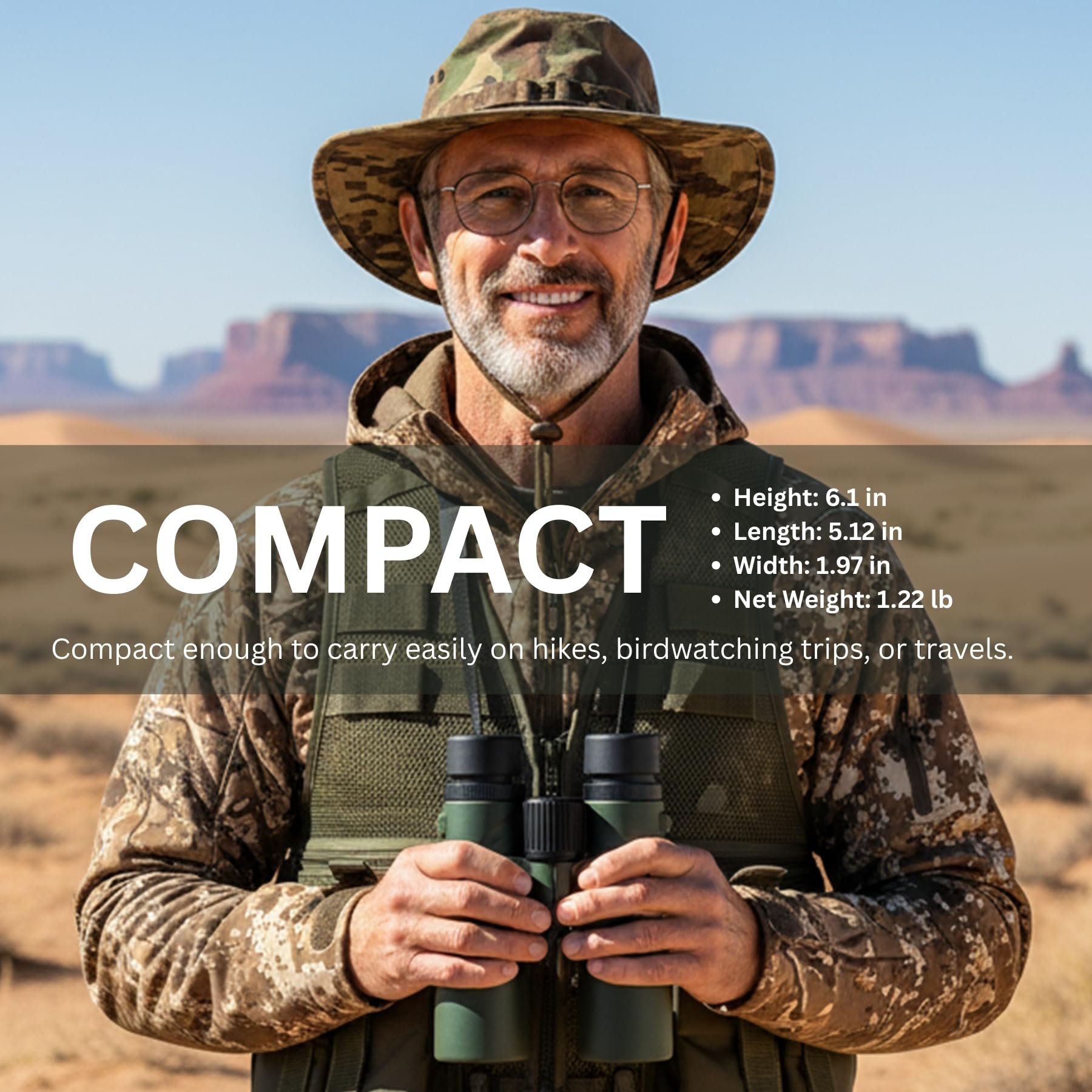 Hontry 8X42 Hd Binoculars, Ipx6 Completely Waterproof Binoculars For All Outdoor Activities, Weathers And Seasons