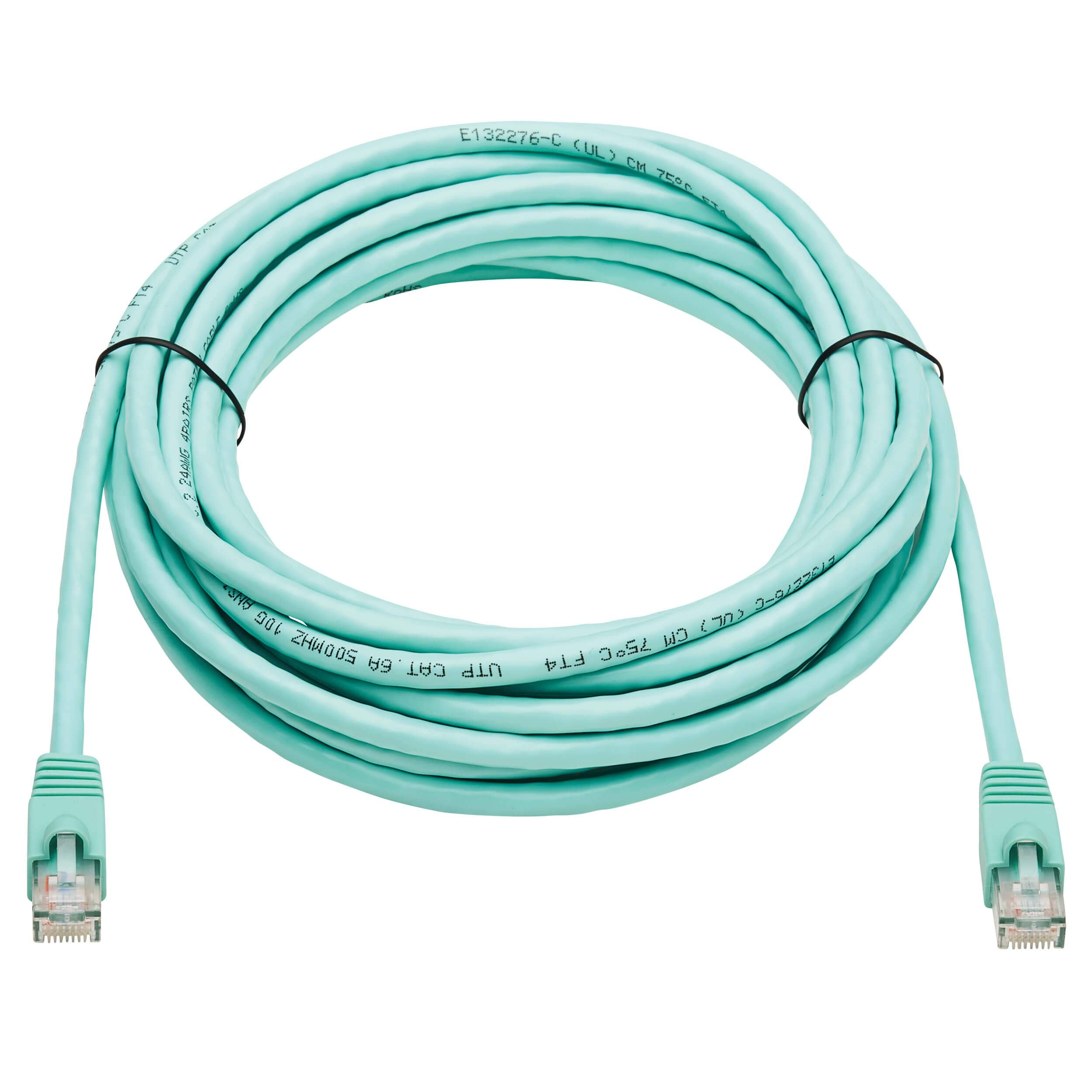 Tripp Lite Cat6A 10G Ethernet Cable, Snagless Molded Utp Network Patch Cable (Rj45 M/M), Aqua, 20 Feet / 6 Meters, Manufacturer'