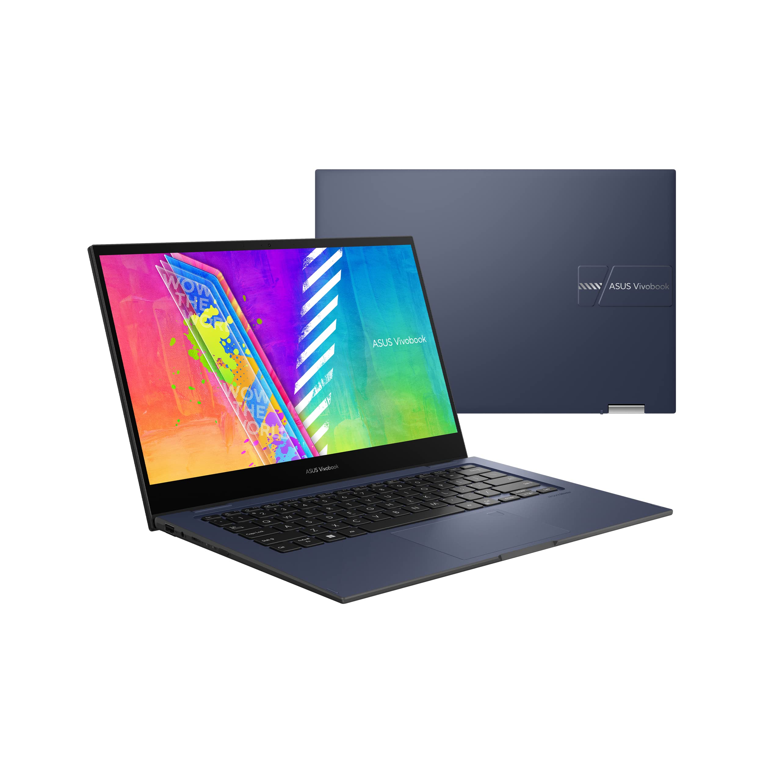 ASUS VivoBook Go 14 Flip Thin and Light 2in1 Laptop, 14 inch HD Touch, Intel Celeron N4500 CPU, UHD Graphics, 4GB RAM, 64GB eM