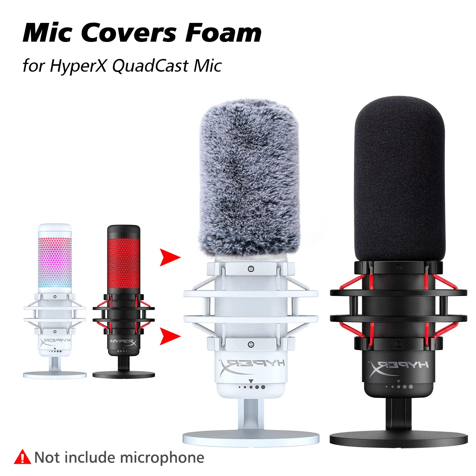 Microphone Windscreen Pop Filter Compatible With Hyperx Quadcast   Mic Foam Cover With Furry Windscreen Muff For Hyperx Quadcast