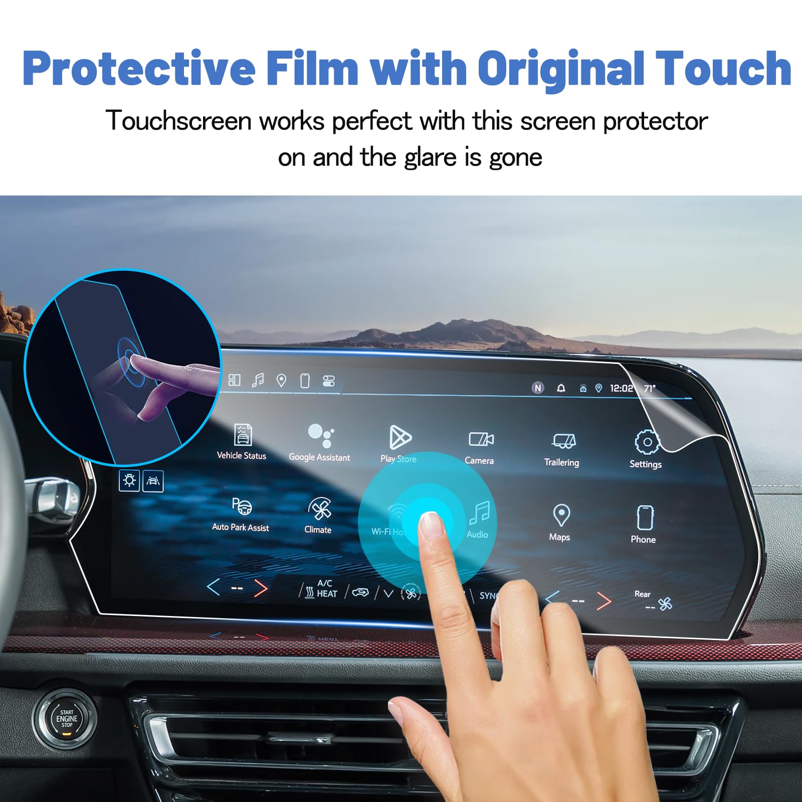 Shaohao 2Pcs 2024 2025 Chevy Traverse Screen Protector For 2024 2025 Chevy Traverse & Blazer Ev Accessories Traverse (Ls/Lt/Z71/Rs) & Blazer Ev (Lt/Rs/Ss) 17.7 In Diagonal Touchscreen Hd Display Cover