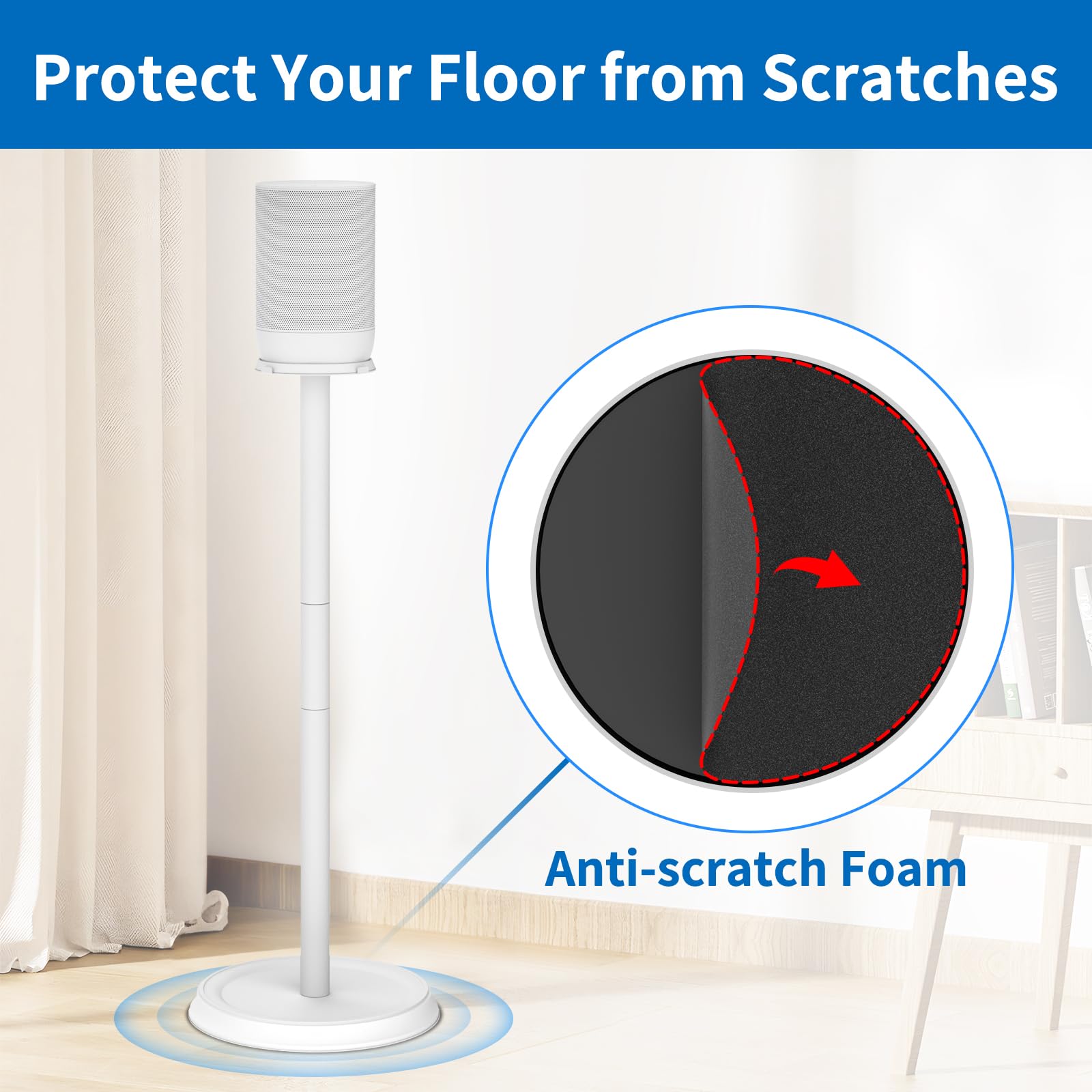 Heavy Duty Floor Speaker Stand For Sonos Move, Move 2 Stand Holder With Management Cable Clips Compatible With Sonos Move, Move