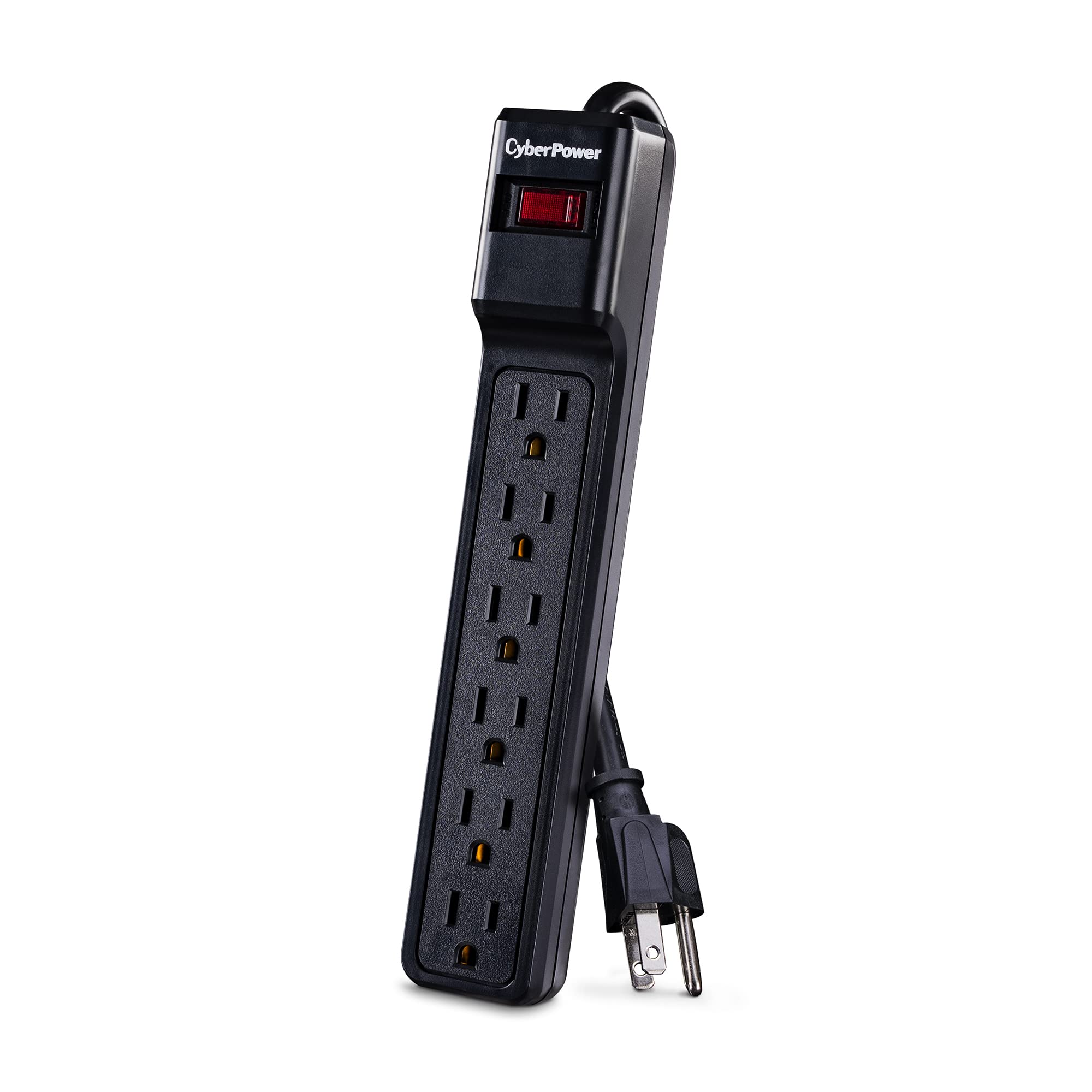 Cyberpower Csb6012 Essential Surge Protector, 1200J/125V, 6 Outlets, 12Ft Power Cord, Black
