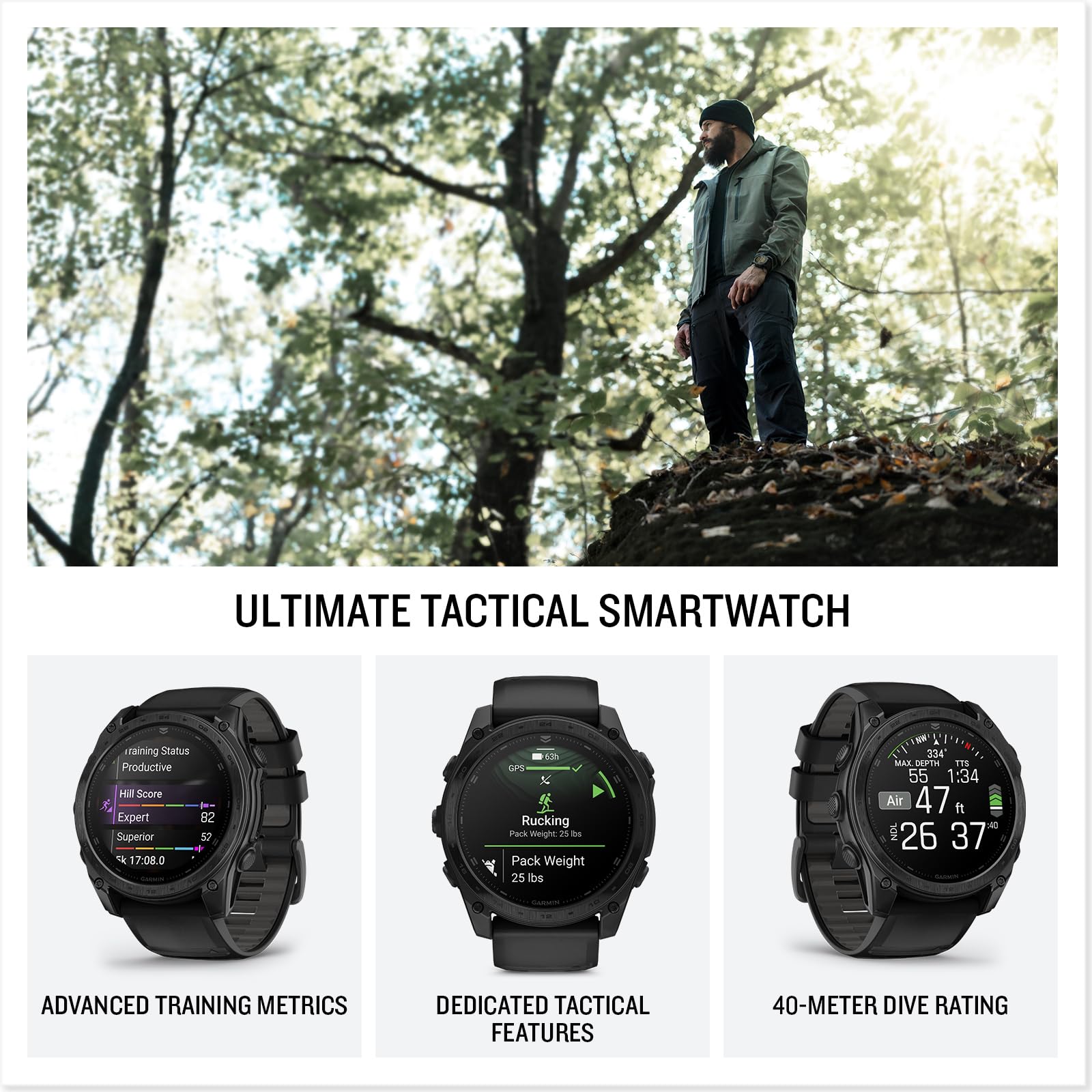 Garmin Tactix? 8 51Mm, Amoled Display, Premium Tactical Gps Smartwatch, Includes Applied Ballistics Ultralightsolver