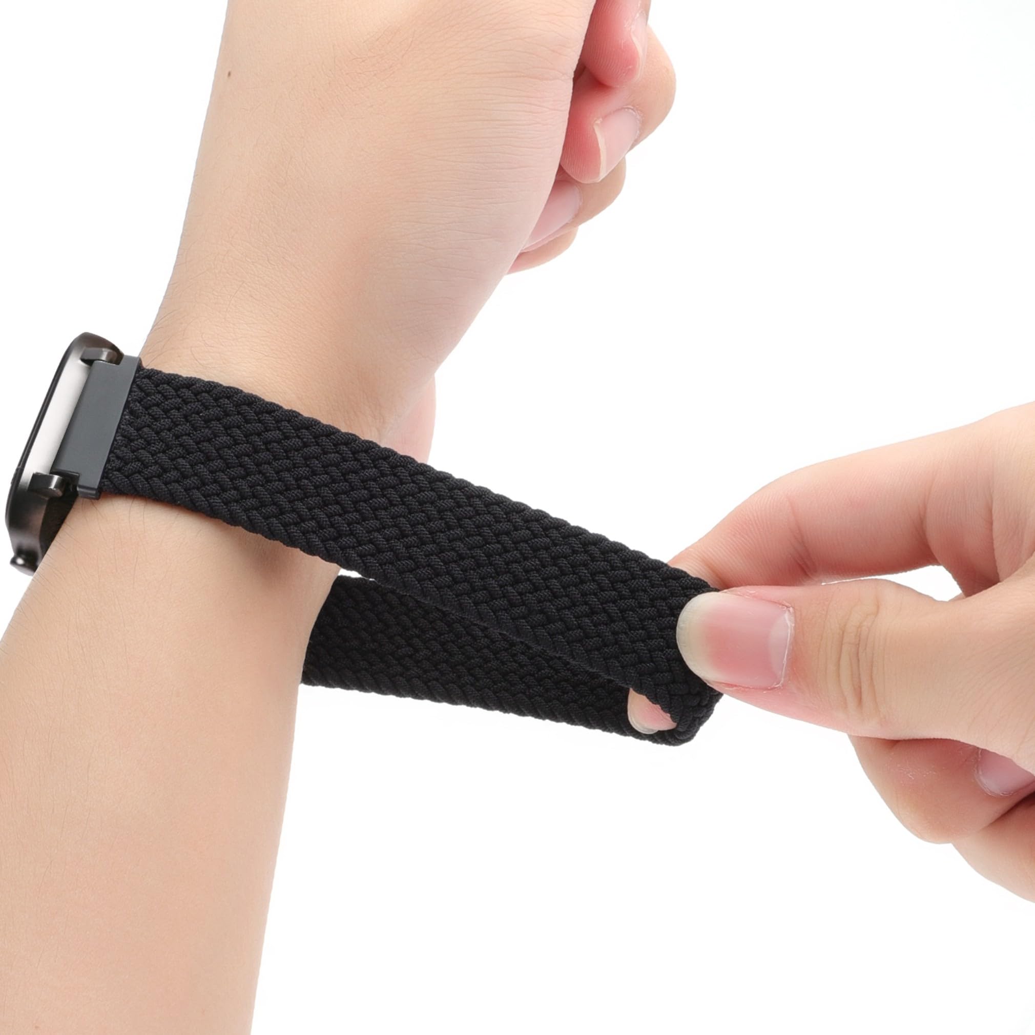 2 Pack Braided Elastic Bands Compatible With Woneligo/Fitpolo Smart Watch Idw13, Loop Soft Nylon Straps For Fitvii H56/Enomir Id