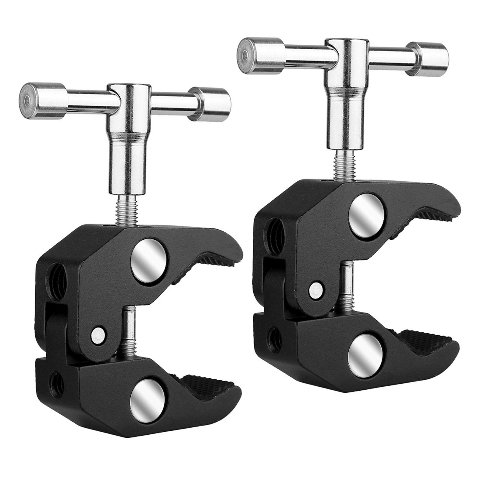 Slow Dolphin Photography Super Clamp W/1/4'' And 3/8'' Thread Clip For Dslr,Cameras, Light Stand, Rods,Lights, Umbrellas, Hooks, Shelves, Cross Bars (2Pcs)