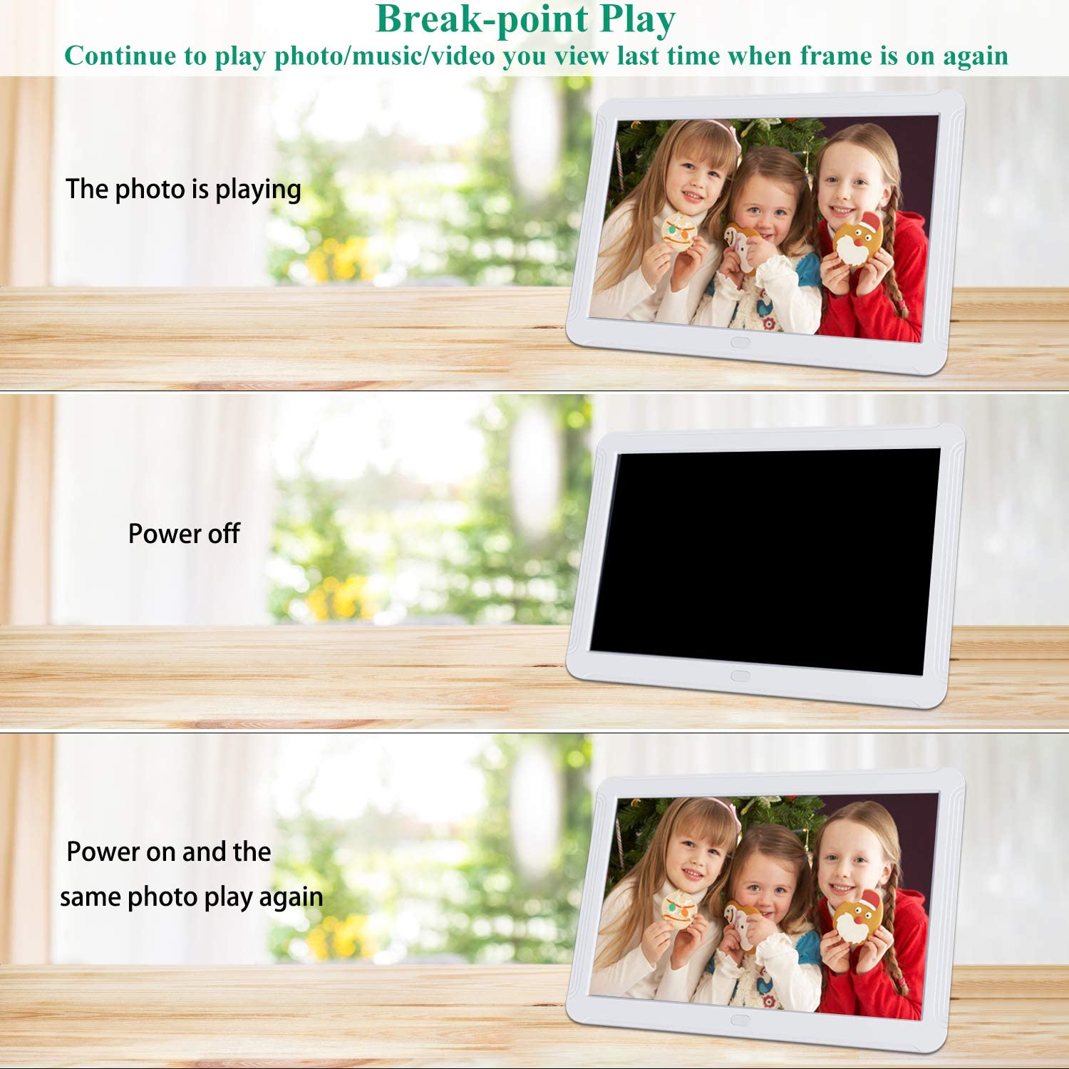 1920X1080 8 Inch Digital Picture Frame 16:9 Ips Screen, Photo Auto Rotate, Auto Turn On/Off, Hd Video Frame, Calendar, Alarm Clo