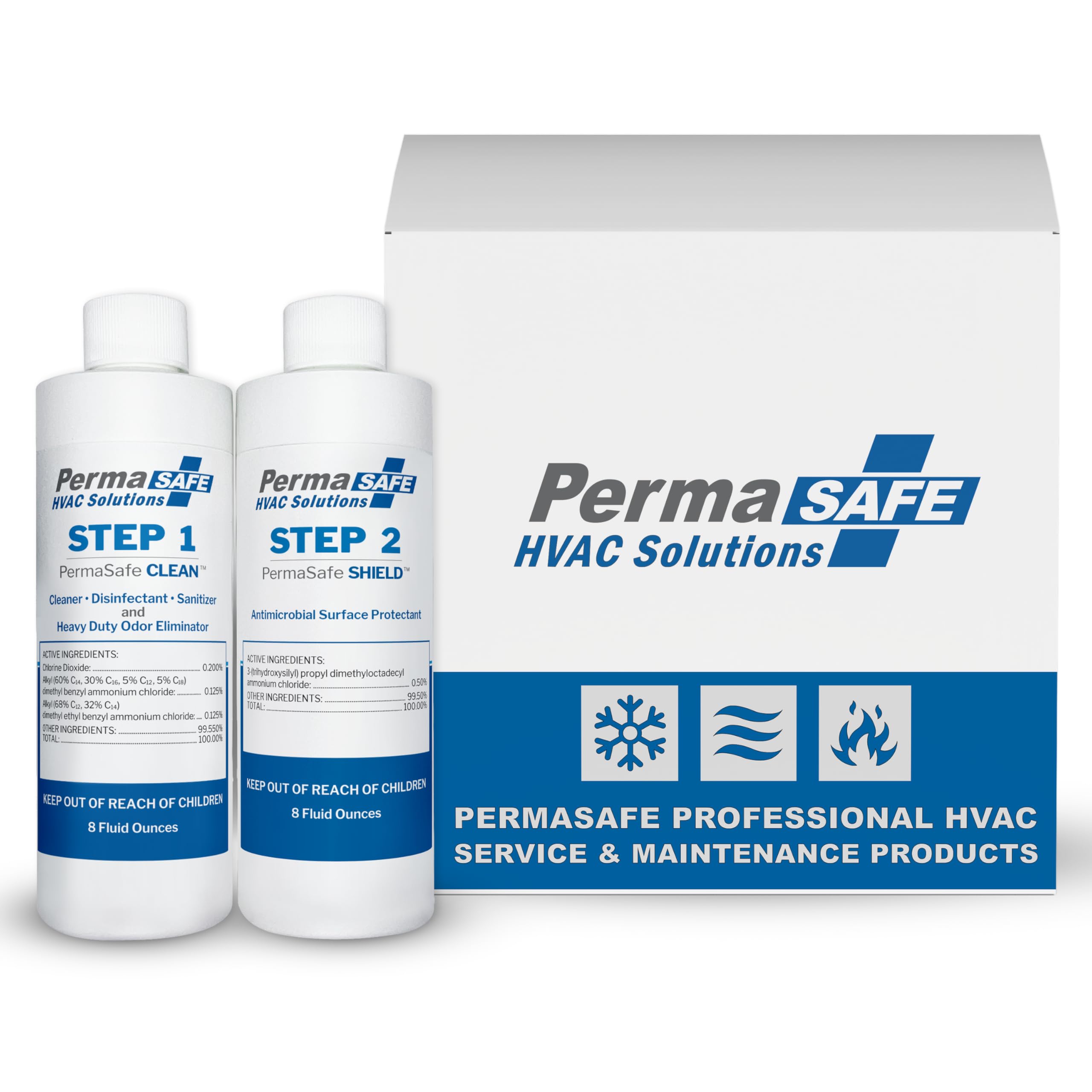 PermaSafe HVAC Solutions, System & Air Duct Hygiene Maintenance Kit, Preserves IAQ, Keeps Systems Free from Microbial Growth, ot
