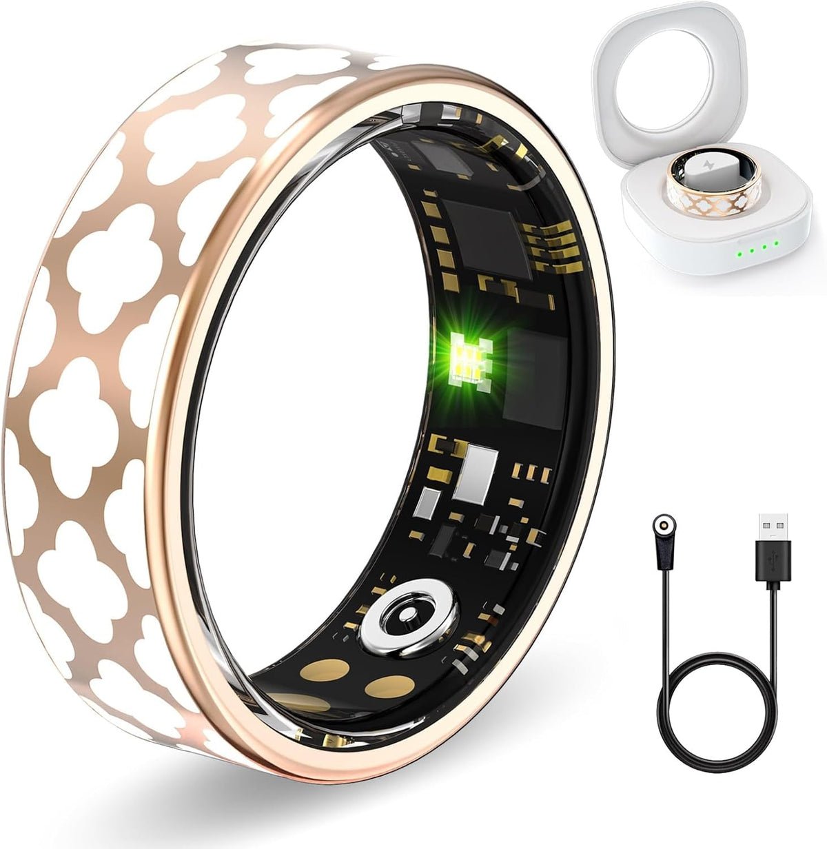 Health Tracker Ring For Women Men, Fitness Tracker With Heart Rate, Blood Oxygen, Sleep Tracker, Step Tracker, No Subscription F