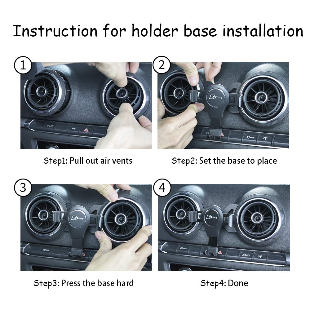 Lunqin Car Phone Holder For 2014 2020 Audi A3 S3 Rs3 Auto Accessories Navigation Bracket Interior Decoration Mobile Cell Phone M