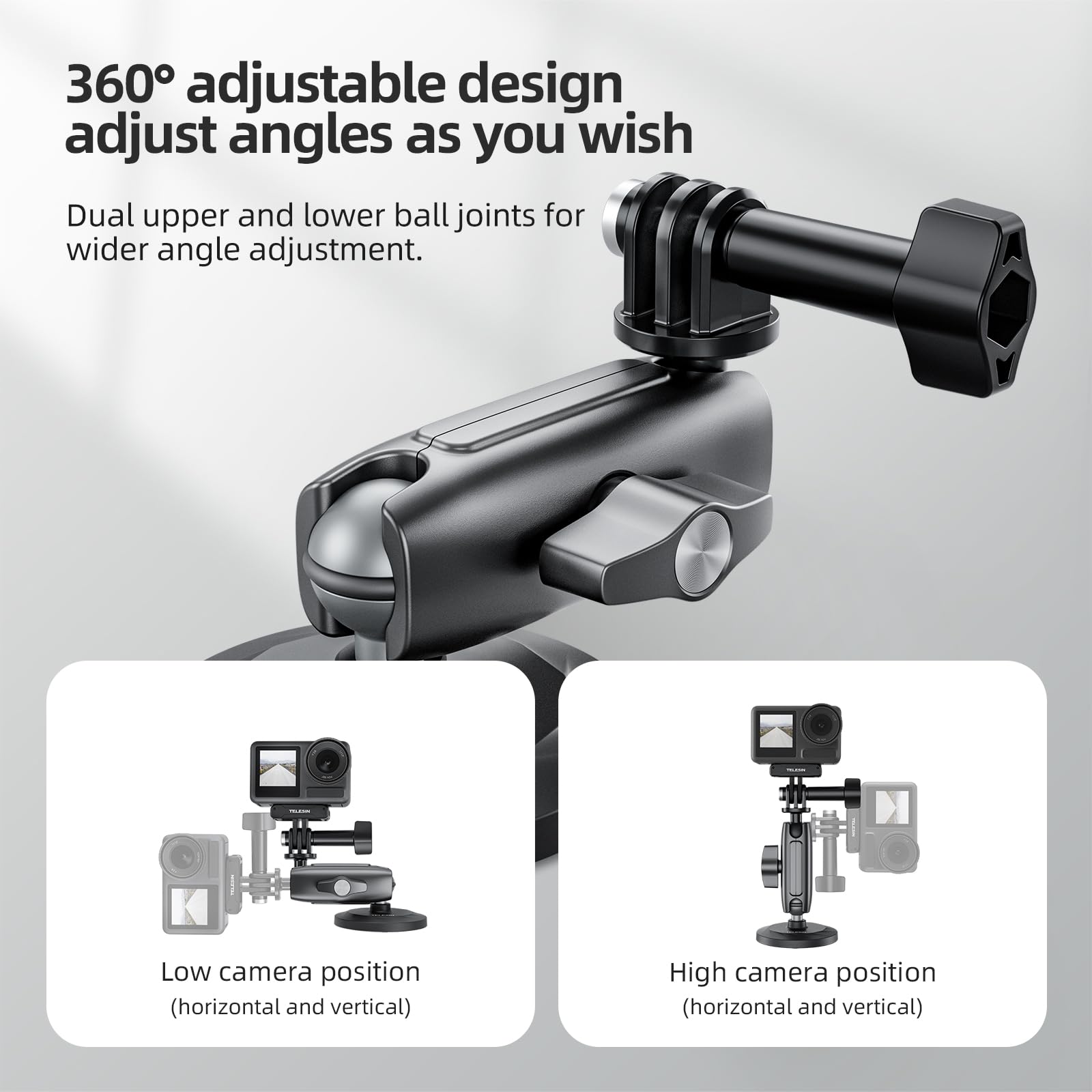 Telesin Magnetic Mount Magnet Metal Mounts For Action Camera, 360 Quick Car Holder Attachment For Gopro Max Hero 13 12 11 10 9 8 7 6 Insta360 X3 X4 Go3 Dji Action 4 Osmo Pocket 3 Mounting Accessories