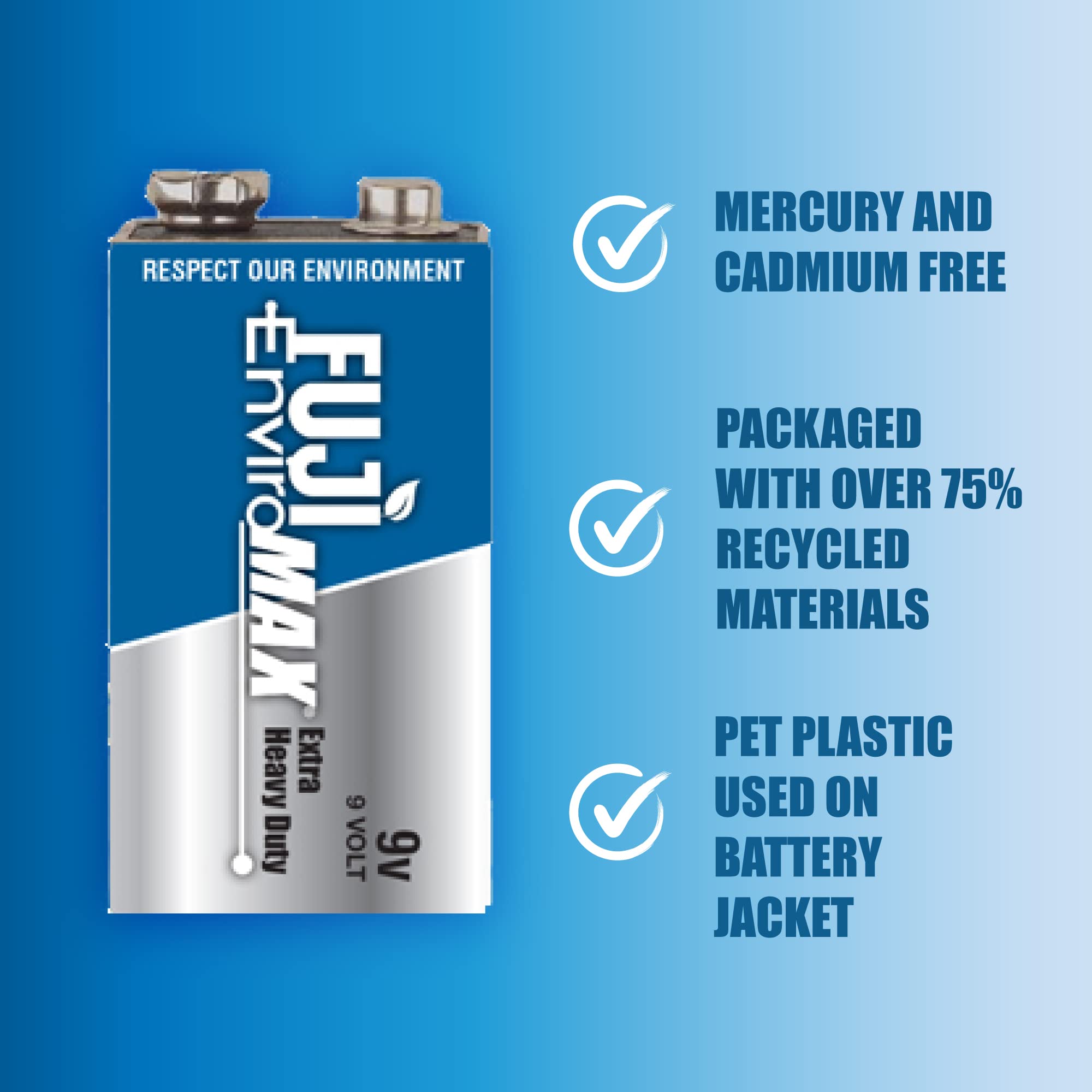 Fuji Batteries 3600Bp1 Enviromax 9-Volt Extra Heavy-Duty Battery