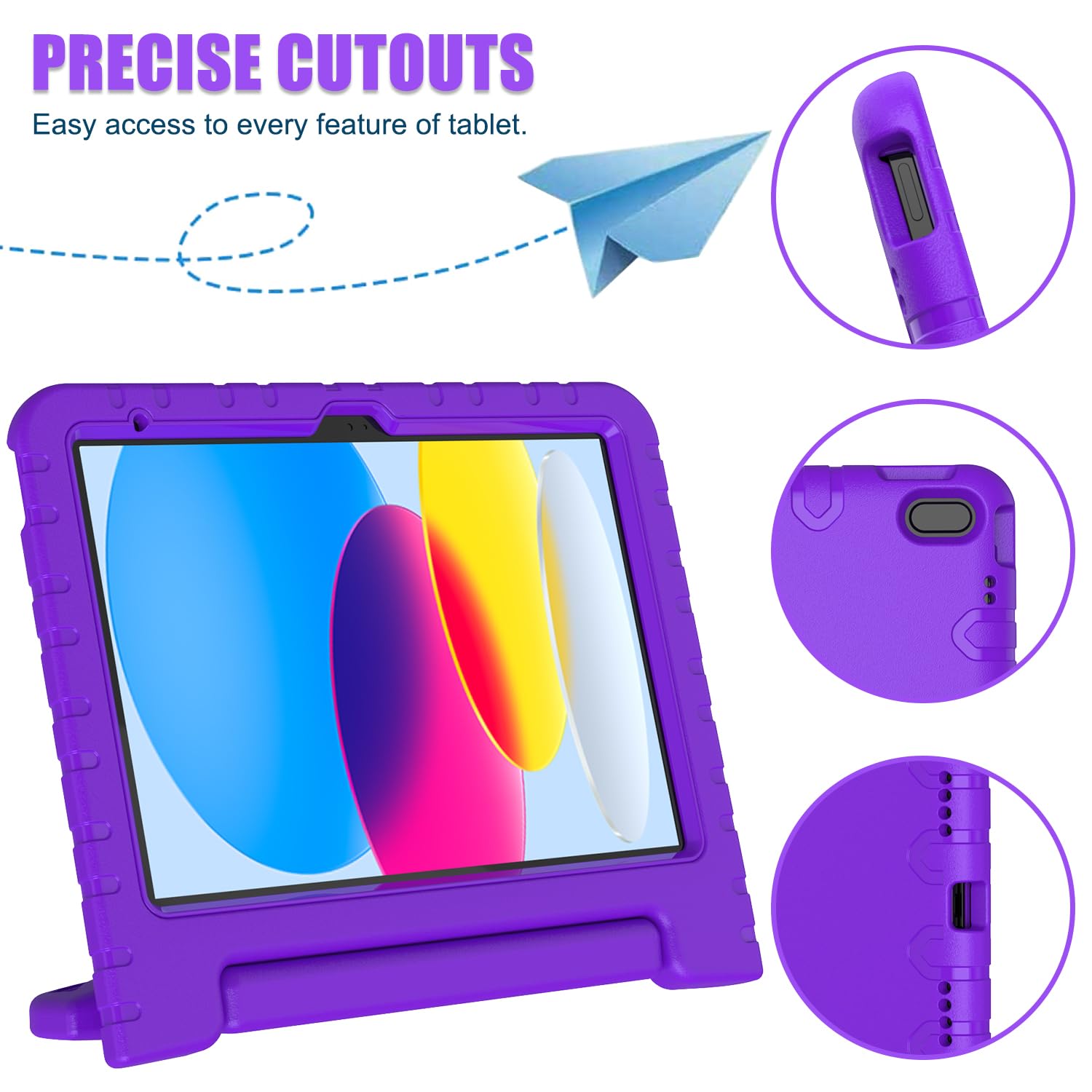 Avawo Ipad 10Th Generation Kids Case 2022 (10.9 Inch), New Ipad 10.9 2022 Case With Built In Screen Protector, Shockproof, Porta