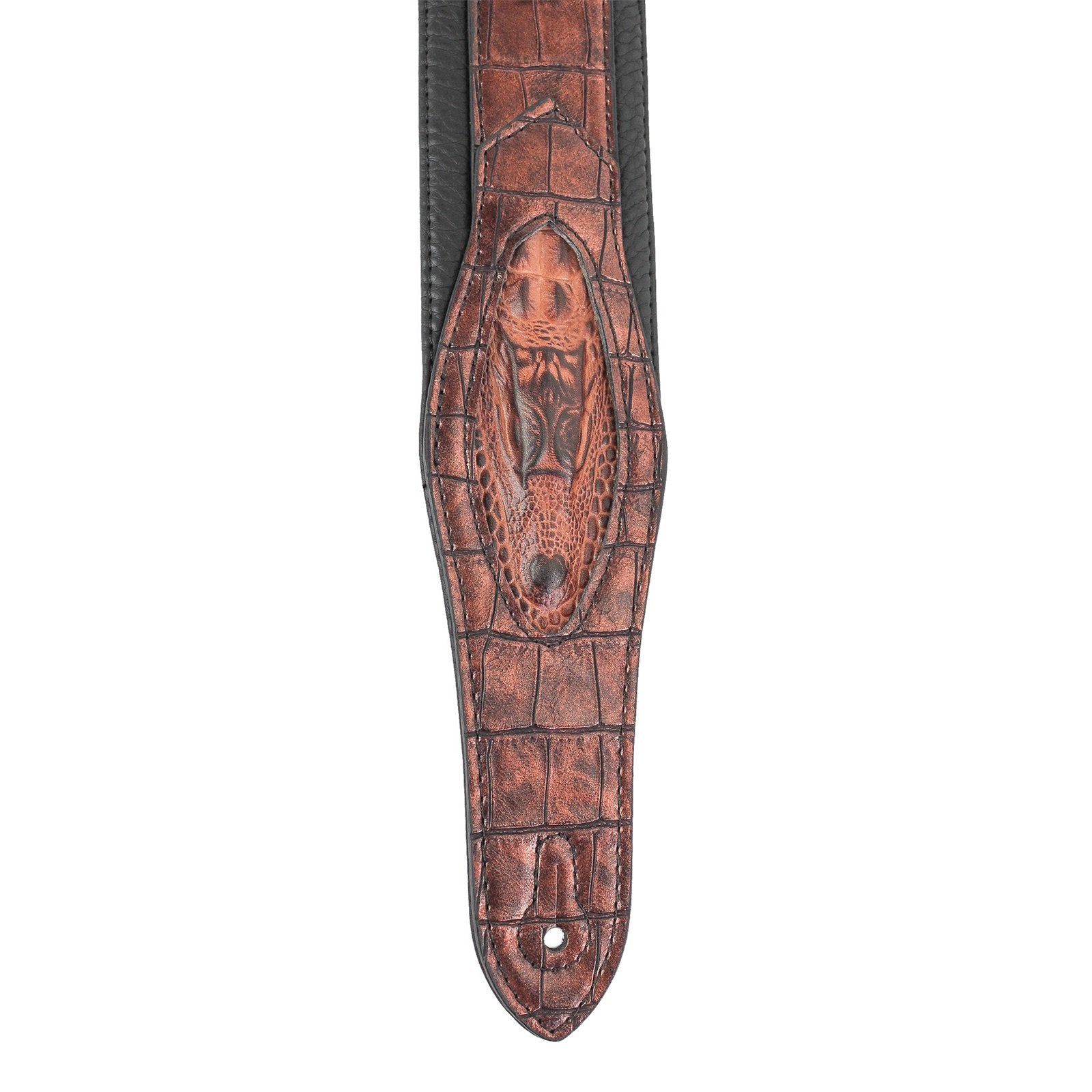 Walker & Williams Sf 08 Metallic Bronze Textured Alligator Pattern Strap With Gator Head