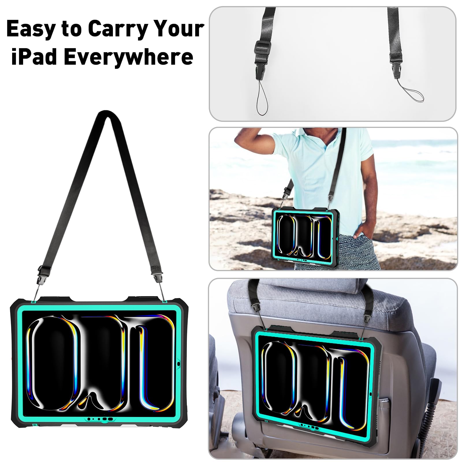 Transy For Ipad Pro 11 Case 2024   Waterproof Case For Ipad Pro 11 Inch M4 (5Th Generation), Full Body Protection Case Shockproo