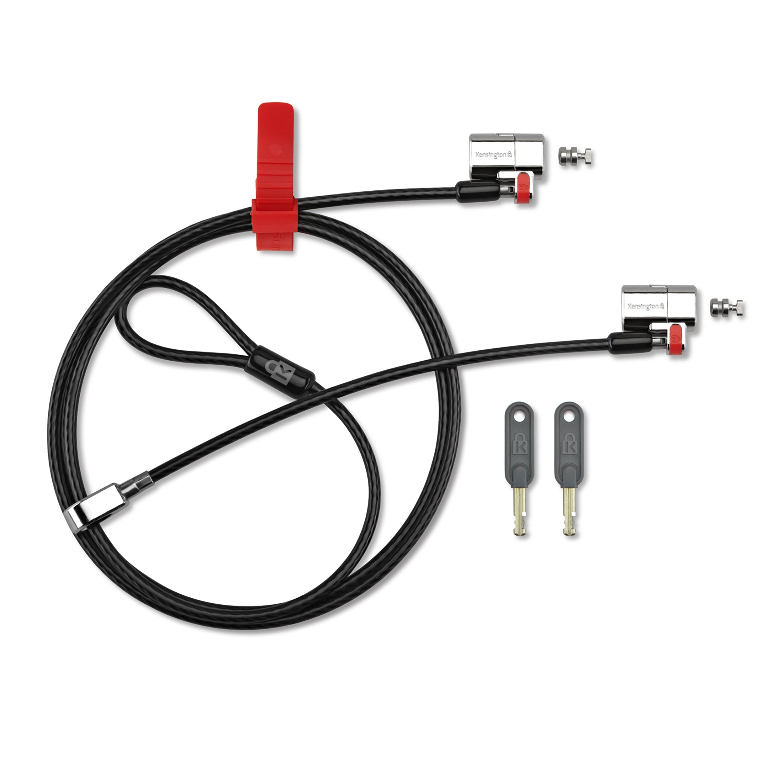 Kensington K64638Ww Clicksafe Keyed Twin Laptop Lock