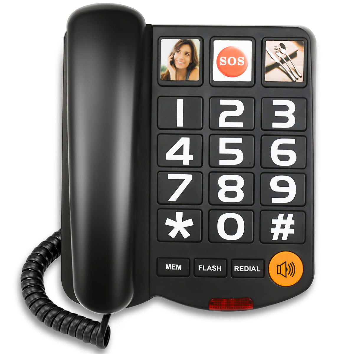 Sangyn Landline Phones For Seniors With Large Button Corded Telephone For Home With Amplified Loud Ringer Volume Adjustable One-