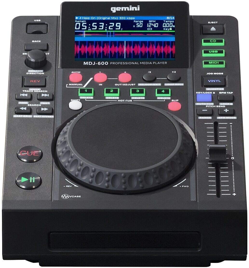 Gemini Sound Mdj 600: Professional Cd & Usb Dj Media Player With 4.3' Display, Touch Capacitive Jogwheels, Midi Controller � Versatile Dj Deck For Beginners And Pros