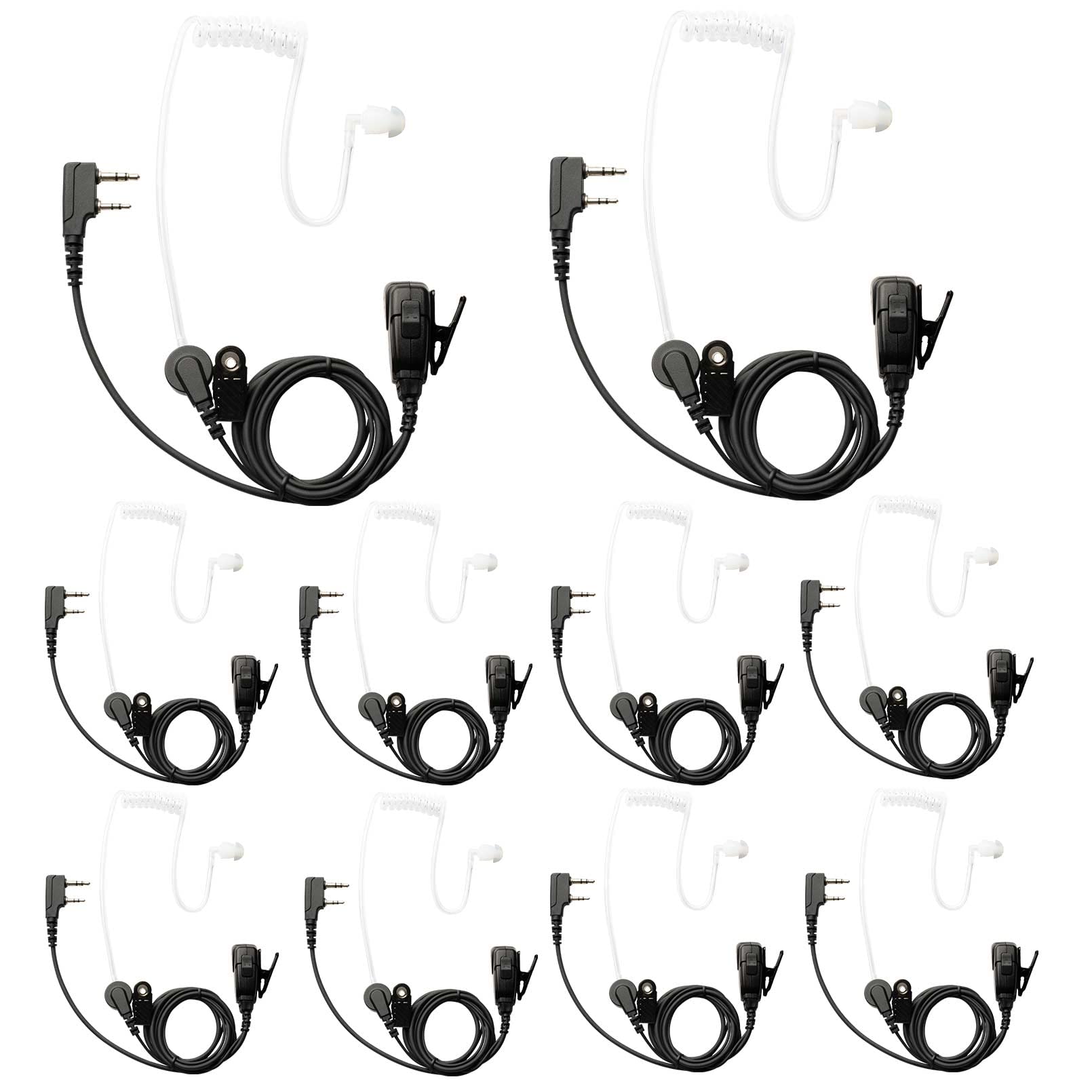 Yolipar 10 Pcs Uv 5R Earpiece Surveillance Kit Compatible With Btech, Retevis Rt21 Rt22, Kenwood, Arcshell Ar 5 Walkie Talkie Ra