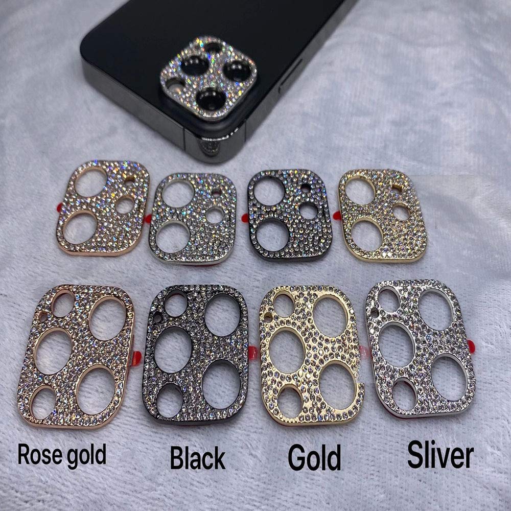 [2 Pack] Bling Crystal Camera Lens Protector Compatible With Iphone 12, Lntech Glitter Diamond Rear Camera Cover 3D Bling Diamon