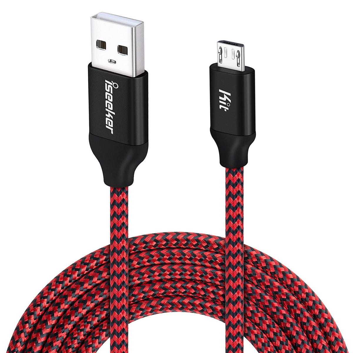 Iseekerkit Android Charging Cable, 15Ft Ps4 Controller Charger Cable, Durable Micro Usb 2.0 Charging Cord Wire Compatible For Sa