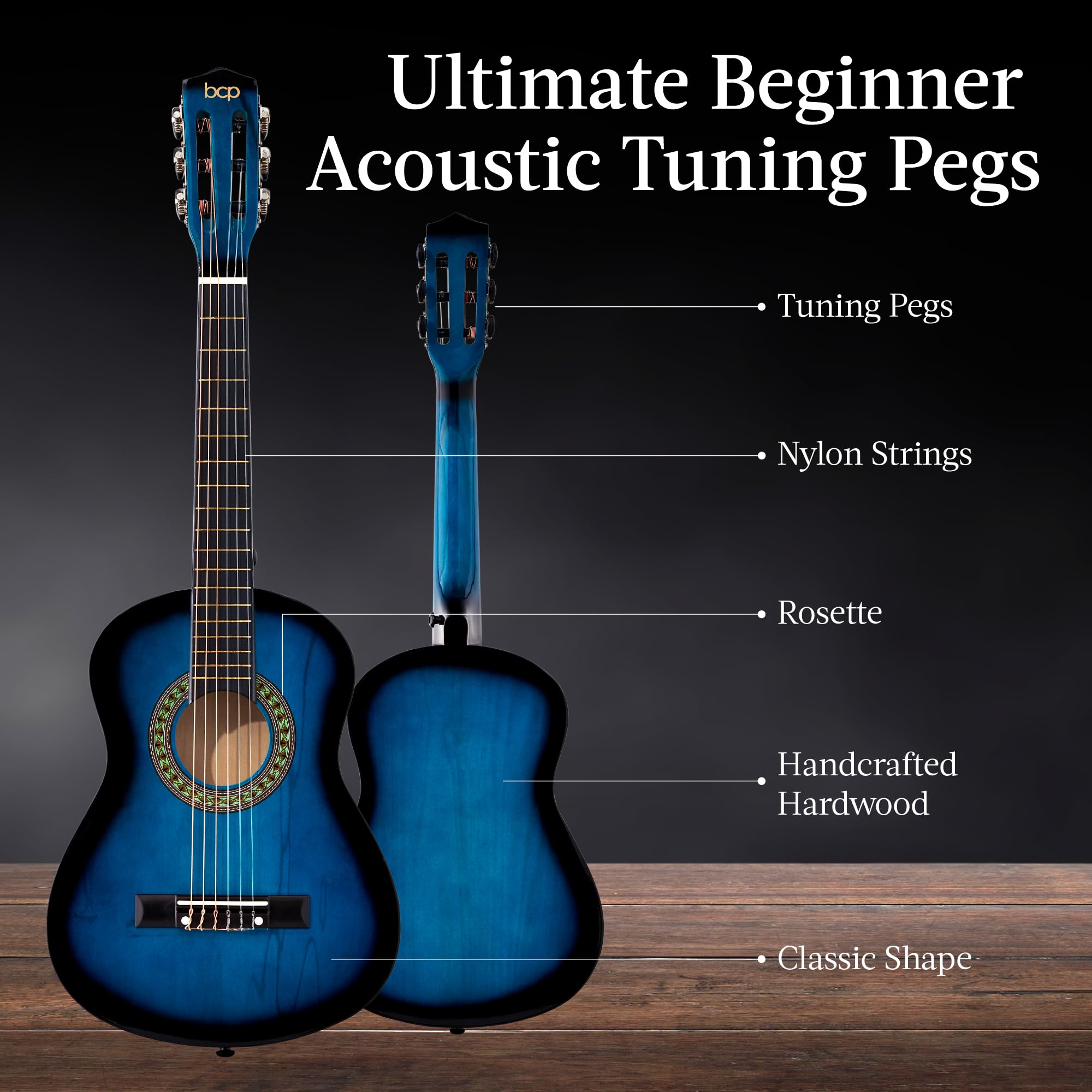 Best Choice Products 30In Kids Acoustic Guitar Beginner Starter Kit With Strap, Case, Strings   Blueburst