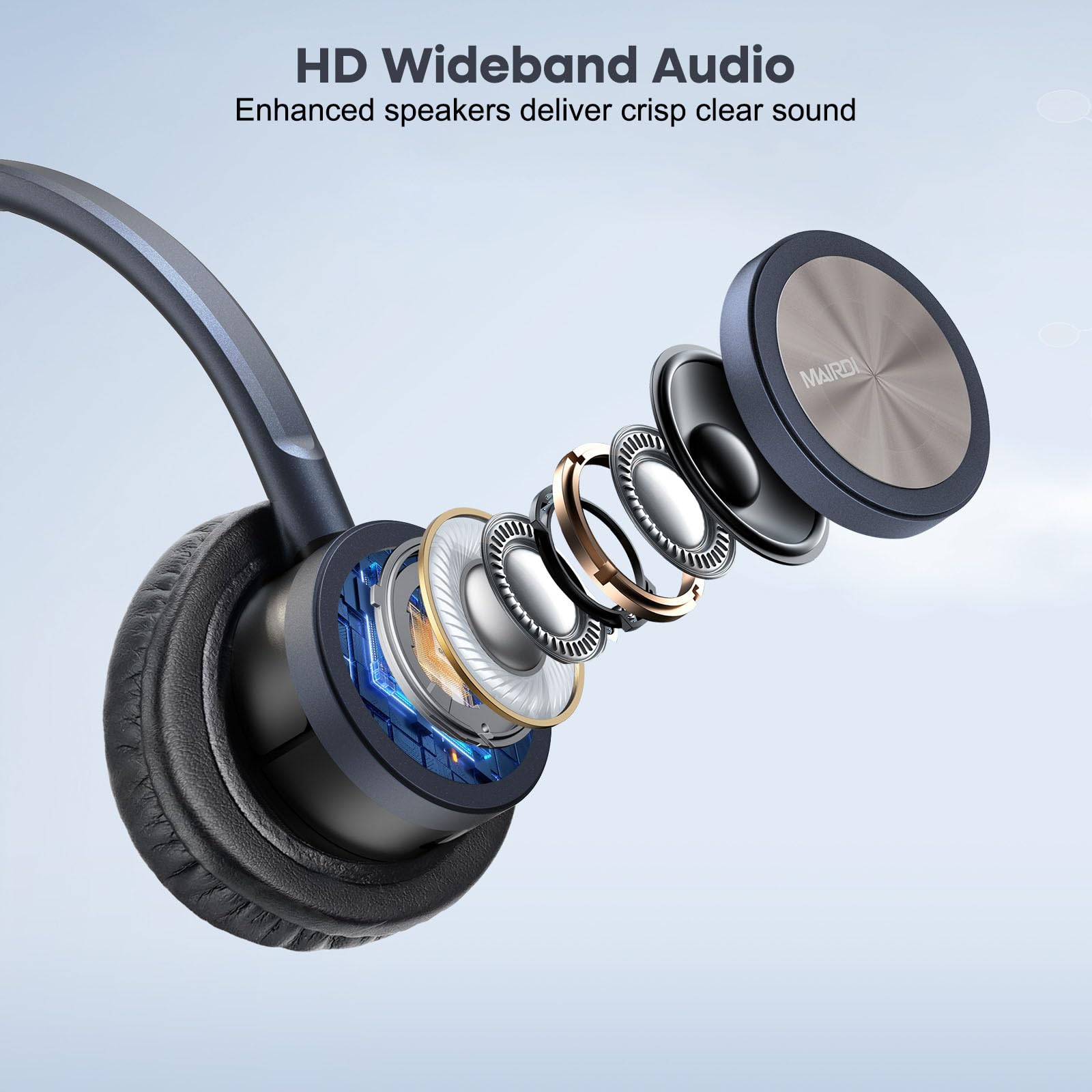 Mairdi Telephone Headset With Rj9 Jack & 3.5Mm Connectors For Call Center Office Deskphone Cell Phone Pc Laptop, Landline Phone