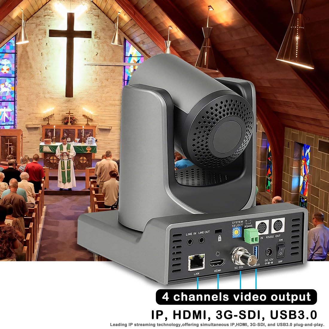 Prisual Ptz Camera 20X Optical Zoom With Hdmi/Sdi/Usb/Ip Streaming Outputs, Auto Tracking For Church Worship Live Events Video R