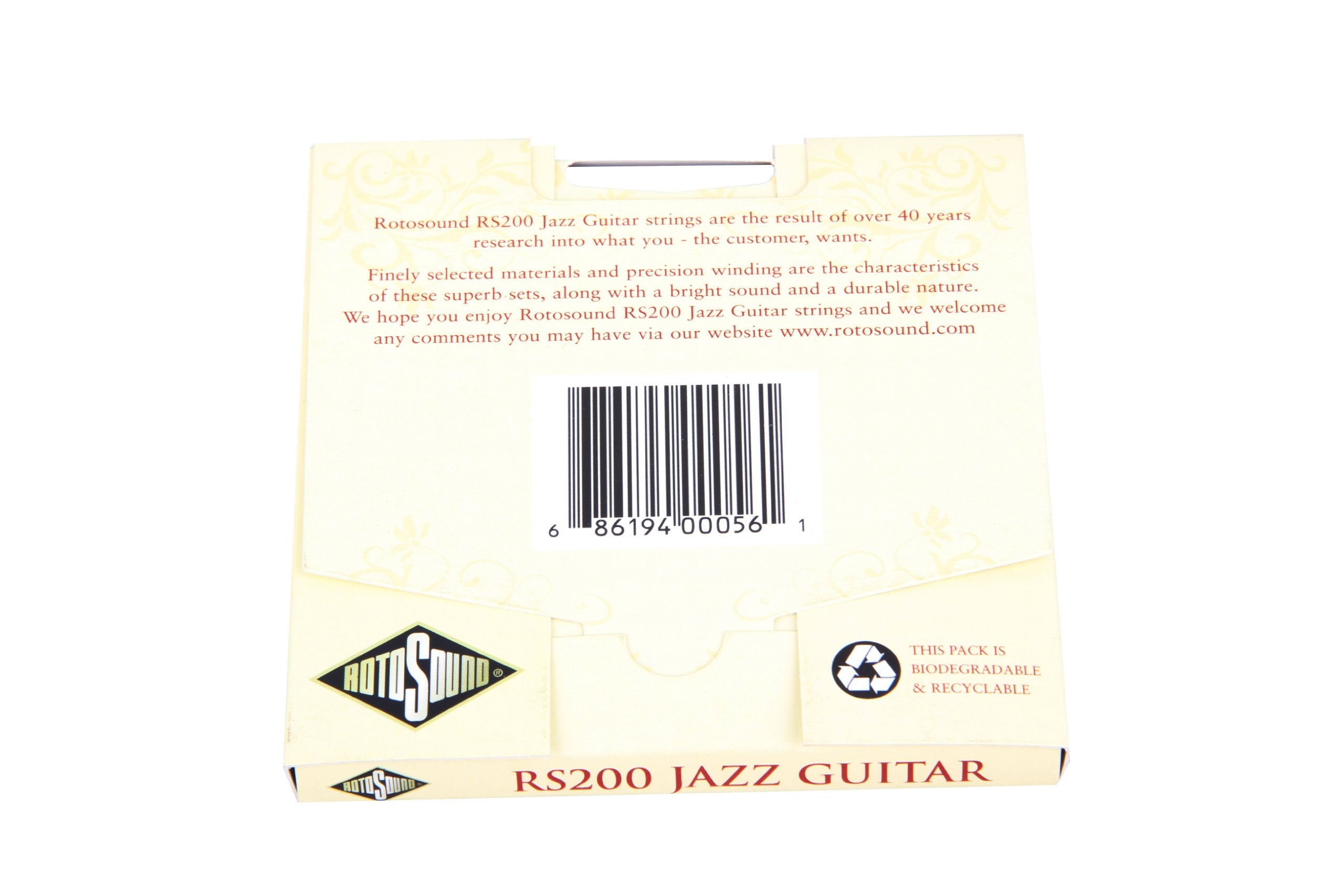 Rotosound Rs200 Top Tape Monel Flatwound Electric Guitar String (12 16 24 32 42 52)