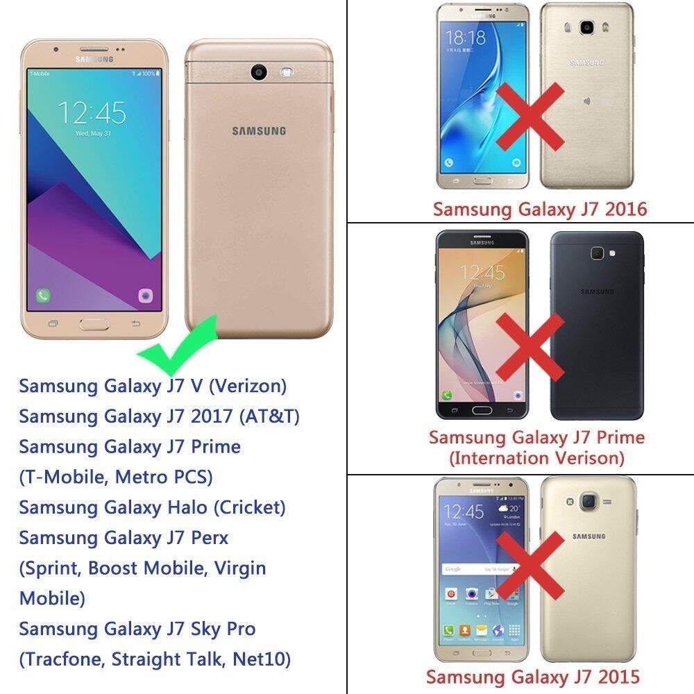 Rosebono J7 V Case, Galaxy J7 Prime Case, Galaxy J7 Sky Pro Case, Galaxy J7 Perx Case, Galaxy Halo Case, Dual Layer Shockproof H