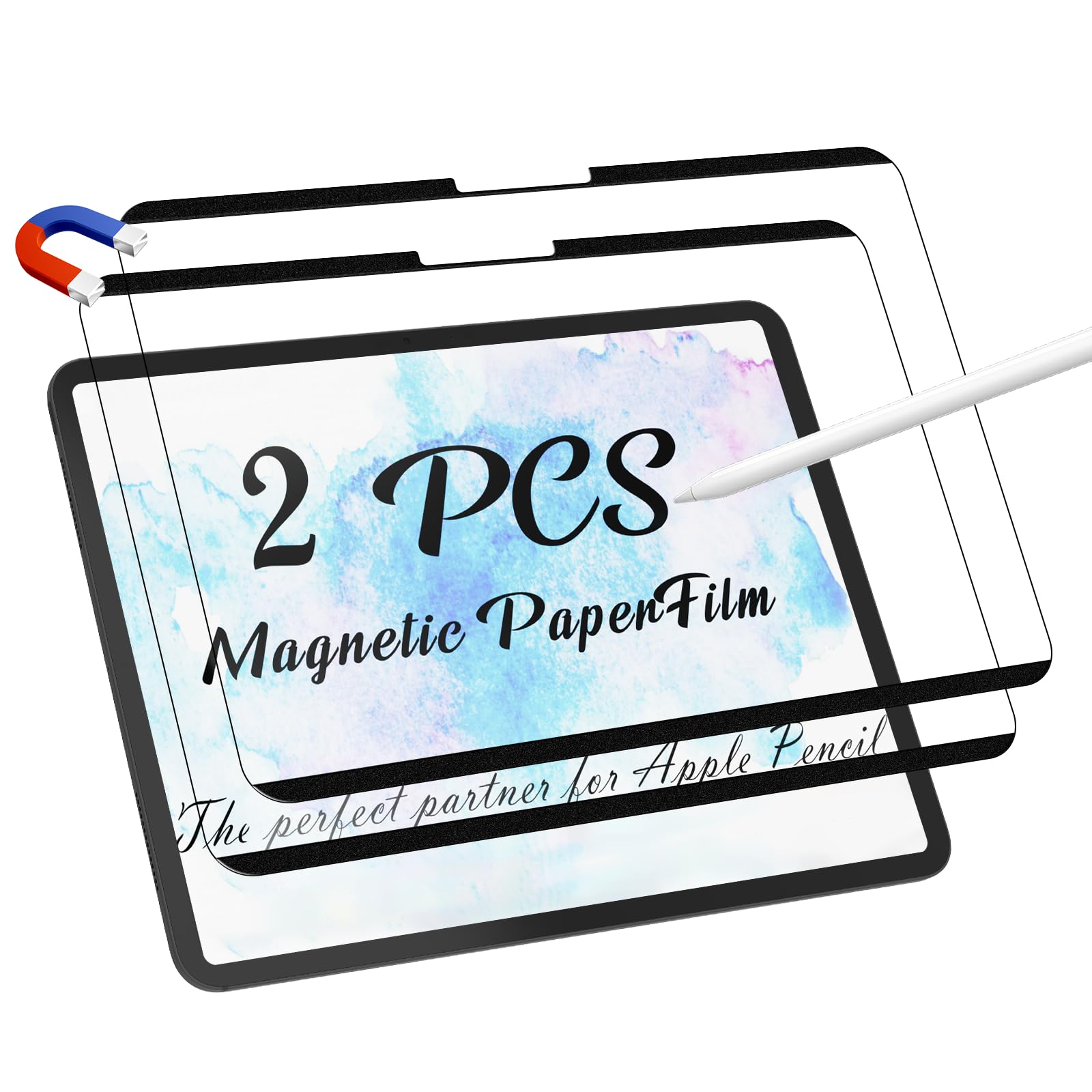 Peslv 2 Pack Magnetic Paperfilm For Ipad Pro 11 Inch 5Th (2024, M4), Feel Like Writing Drawing On Paper, Matte Removable Anti Gl