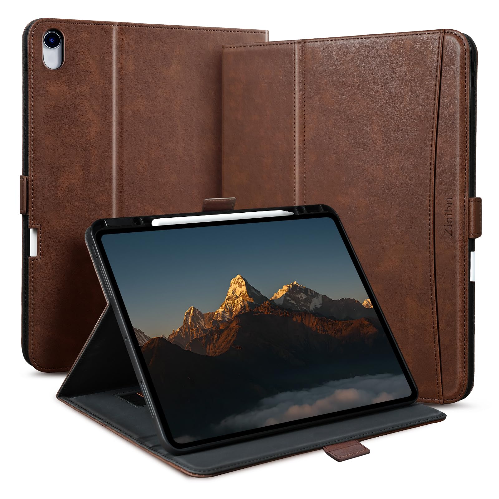 Zinibri Handcrafted Case for iPad A16 11th Generation 11 2025 A3354 A3355/iPad 10th Gen Cover A2696 A2757 with Pencil Holder&Han