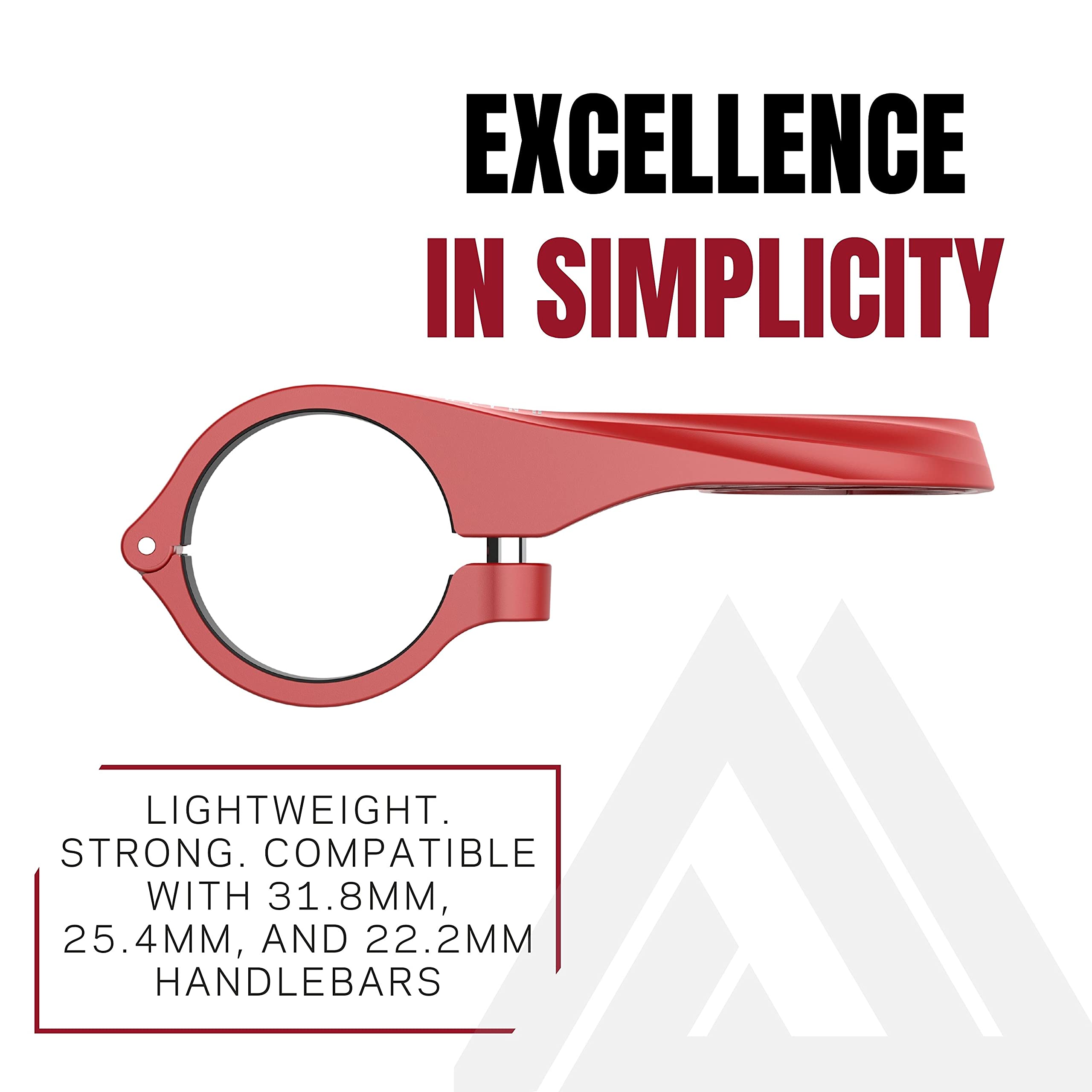 Kom Cycling Garmin Edge Bike Mount   Red, Compatible With Garmin Edge 20, 25, 500, 520, 530, 800, 810, 820, 1000, 1030