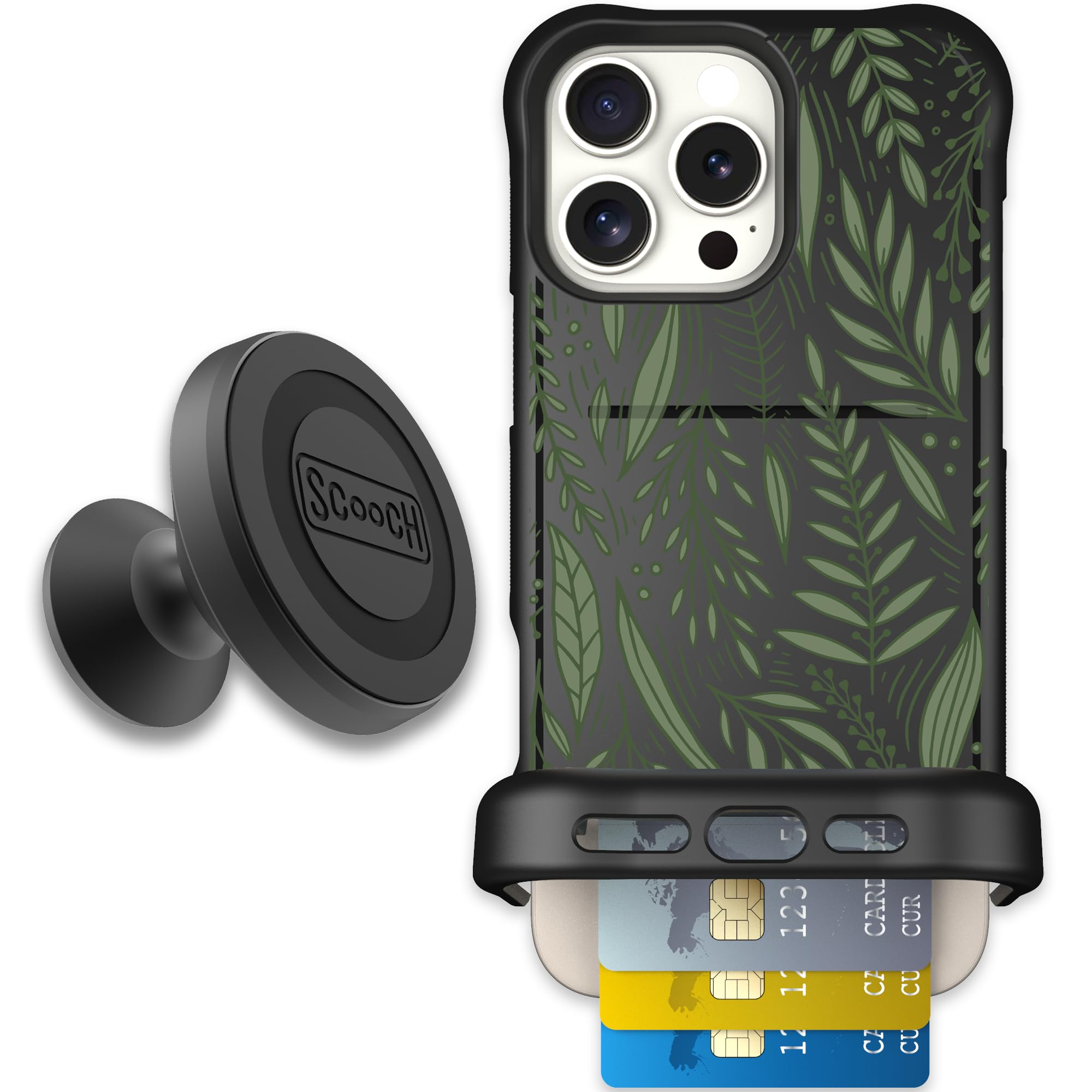 Scooch for iPhone 16 Pro Max Case with Card Holder, Wingmate Wallet Case with Hidden Card Slot and RFID Protection, Starter Bund