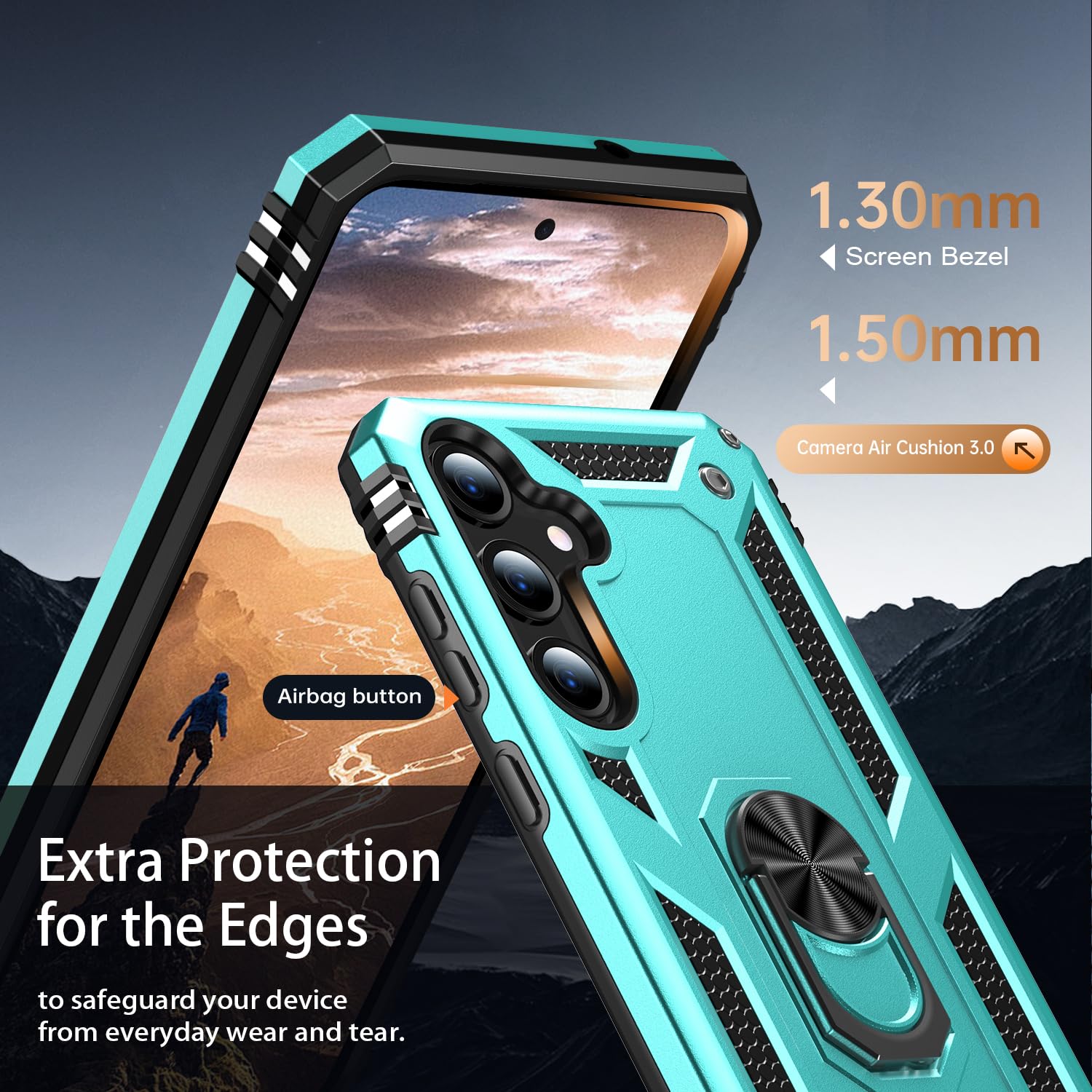 Ikazz For Galaxy S25 Case,Military Grade Shockproof Heavy Duty Protective Phone Cover Pass 16Ft Drop Test With Magnetic Kickstan