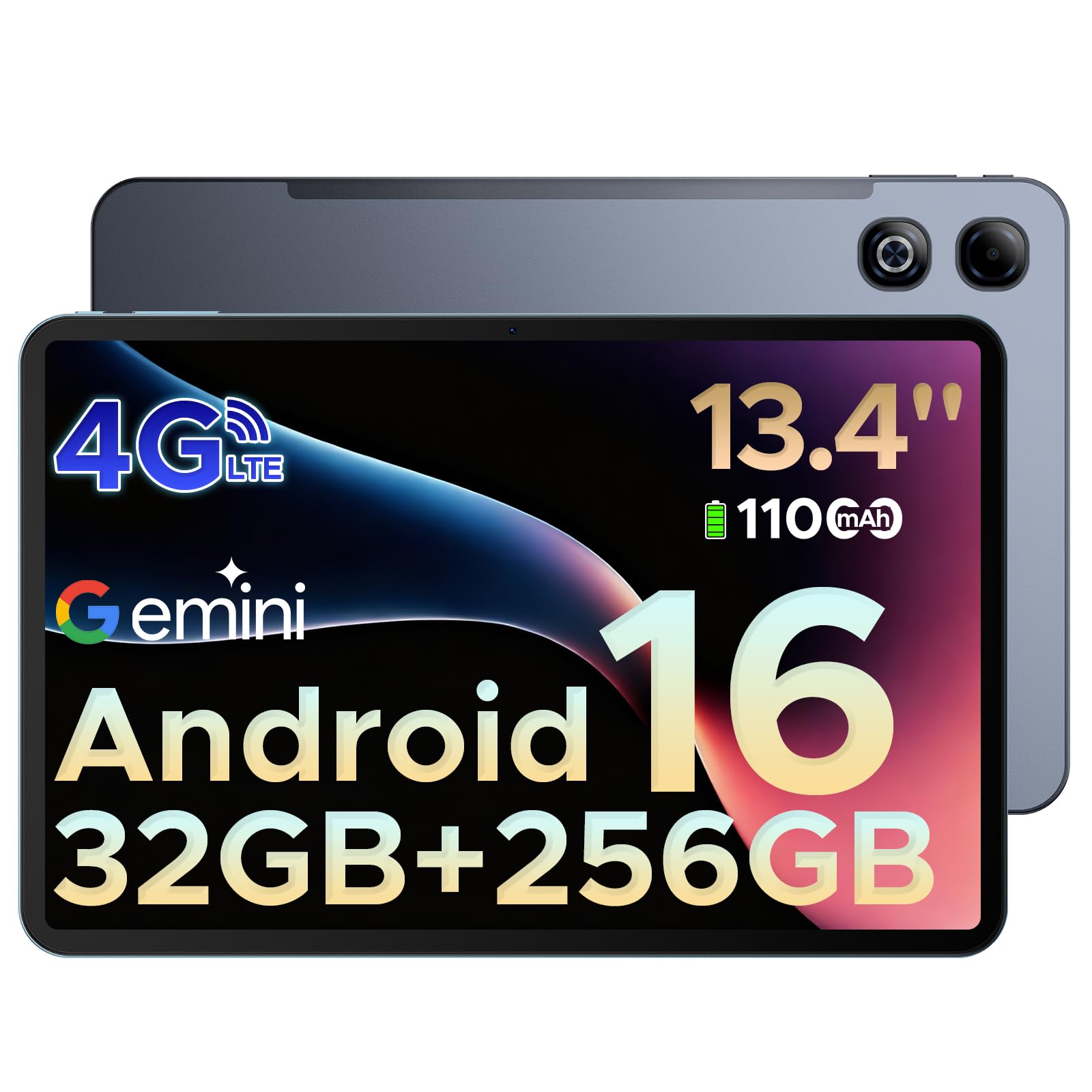 DOOGEE Tab G6 MAX Android 16 Tablet, 13.4 inch Tablet 90Hz 7.7 mm Ultra-Thin Gaming Tablets with Gemini AI, 32GB+256GB/2TB TF, 1