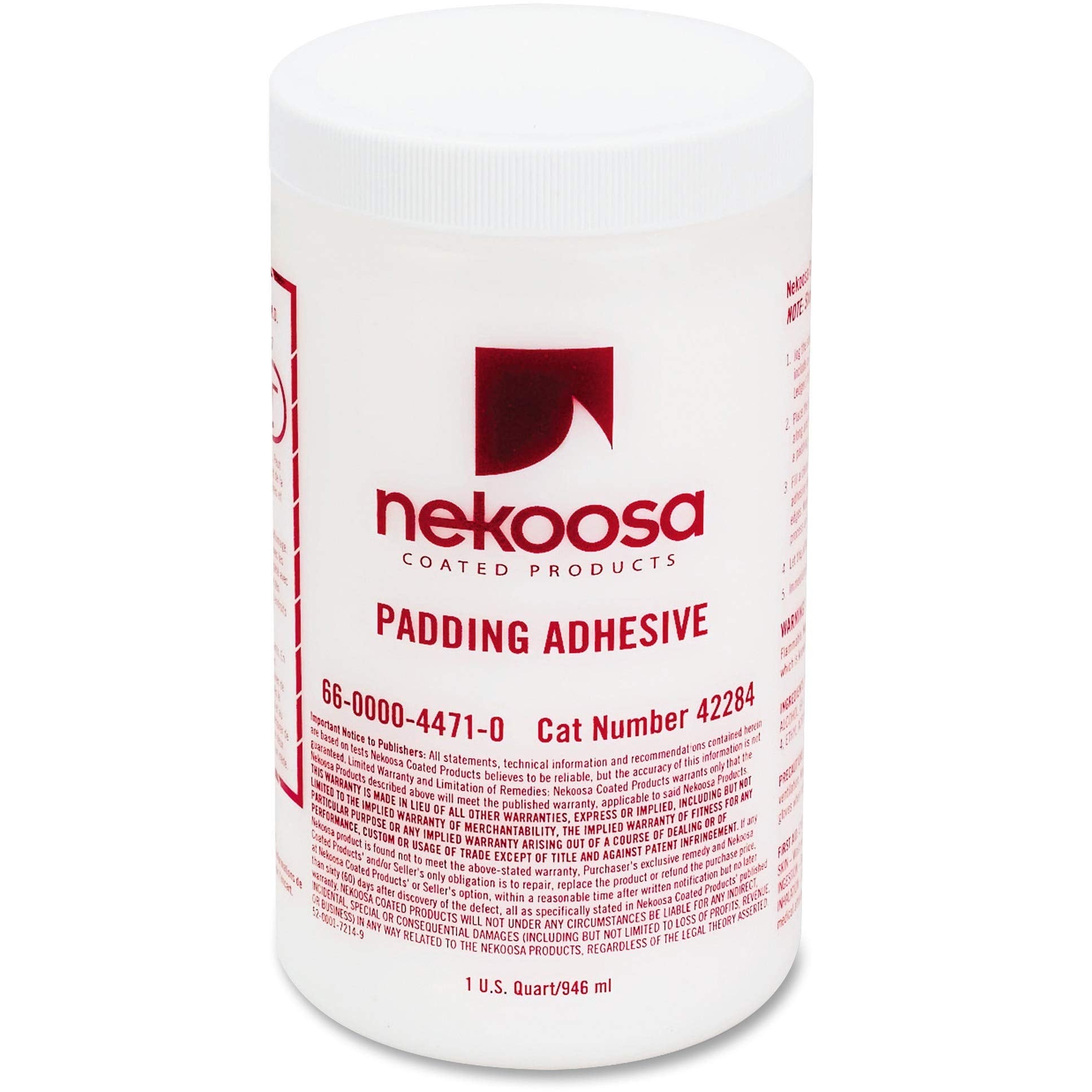 Nekoosa Coated Products 42284 Nekoosa Coated Products FanOut Padding Adhesive, 1 Quart