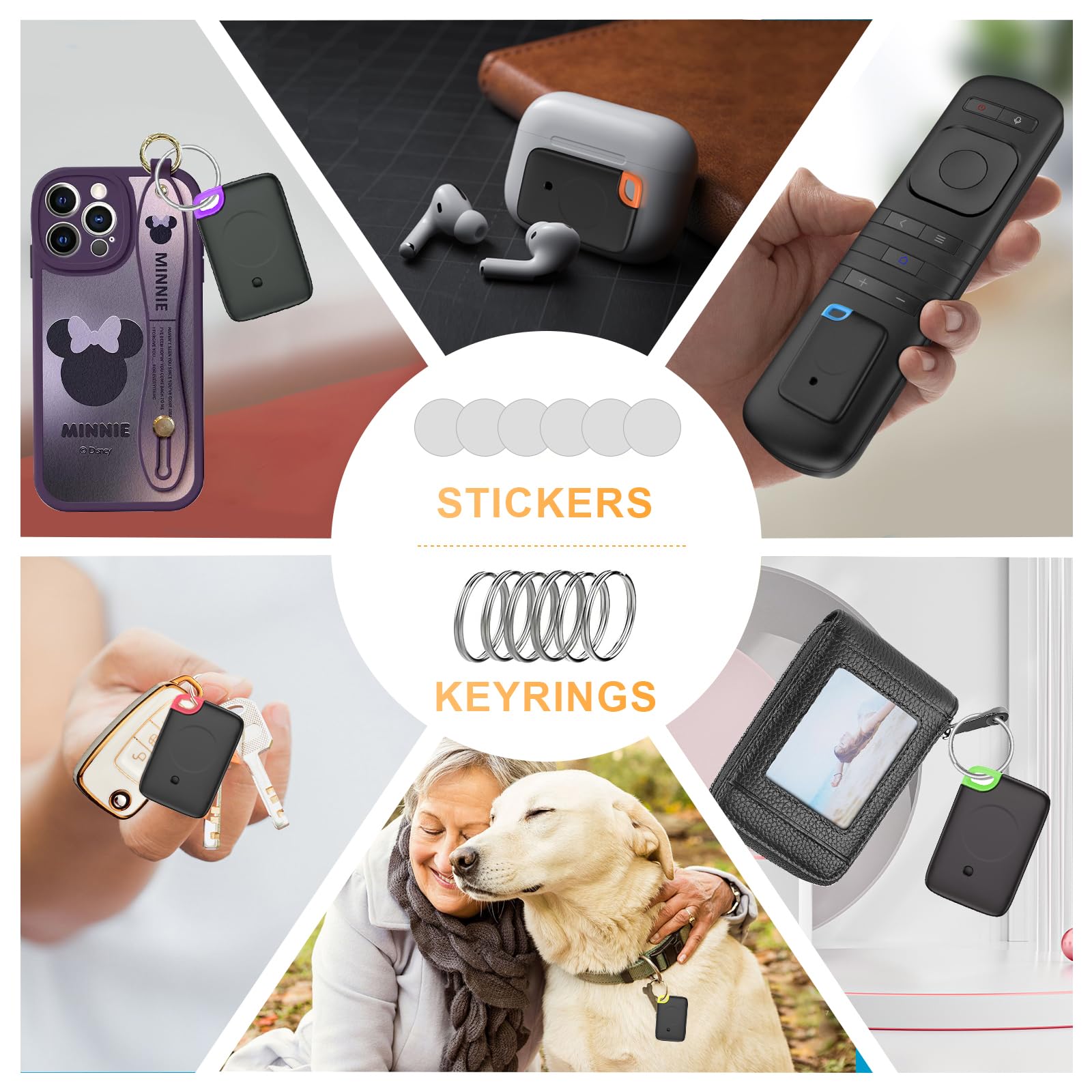 Key Finder Stick On Remote Finder Beeper 6 Pack Rf Wireless Tv Remote Control Finder, Key Finders Locator With Sound That Make N