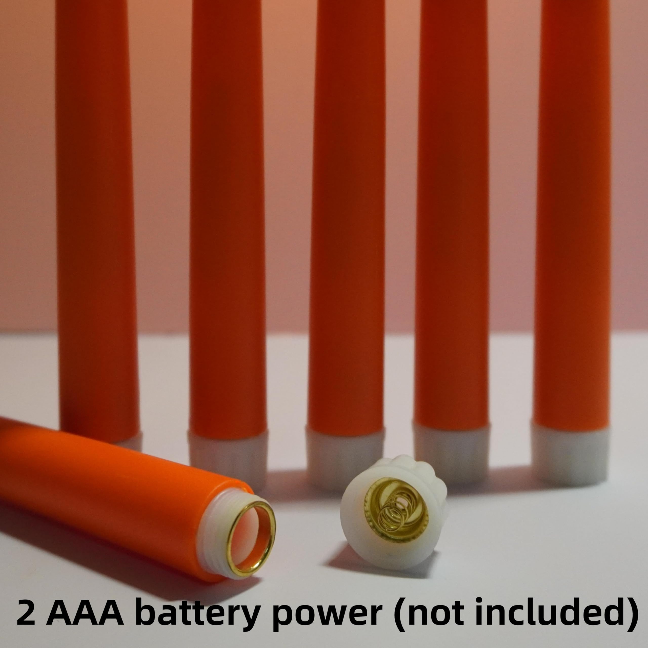 Ni Jasw Orange Flameless Taper Candles With Remote, Flickering Battery Powered Fall Thanksgiving Led Candlesticks Set Of 4