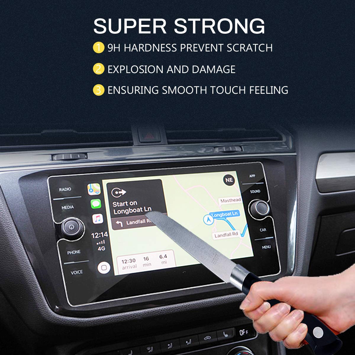 Intget Navigation Screen Protector For 2024 2023 2022 2021 Vw Volkswagen Tiguan Atlas Accessories 2020 2019 2018 Se Sel R Line Car Gps Tempered Glass Center Touch Screen Display Touchscreen Protective