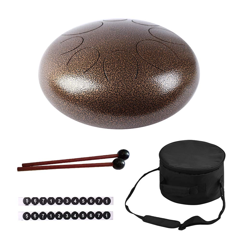 12 Inch Steel Tongue Drum Handpan Drum Hand Drum 8 Tones Percussion Instrument With Drum Mallets Carry Bag Note Sticks For Medit